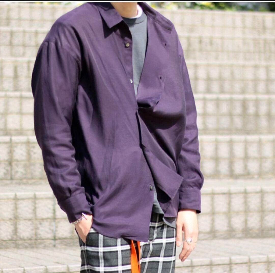 Thee Teen-Aged thee Washed Purple Cupro Long-Sleeve Shirt Size US M / EU 48-50 / 2 - 1 Thumbnail