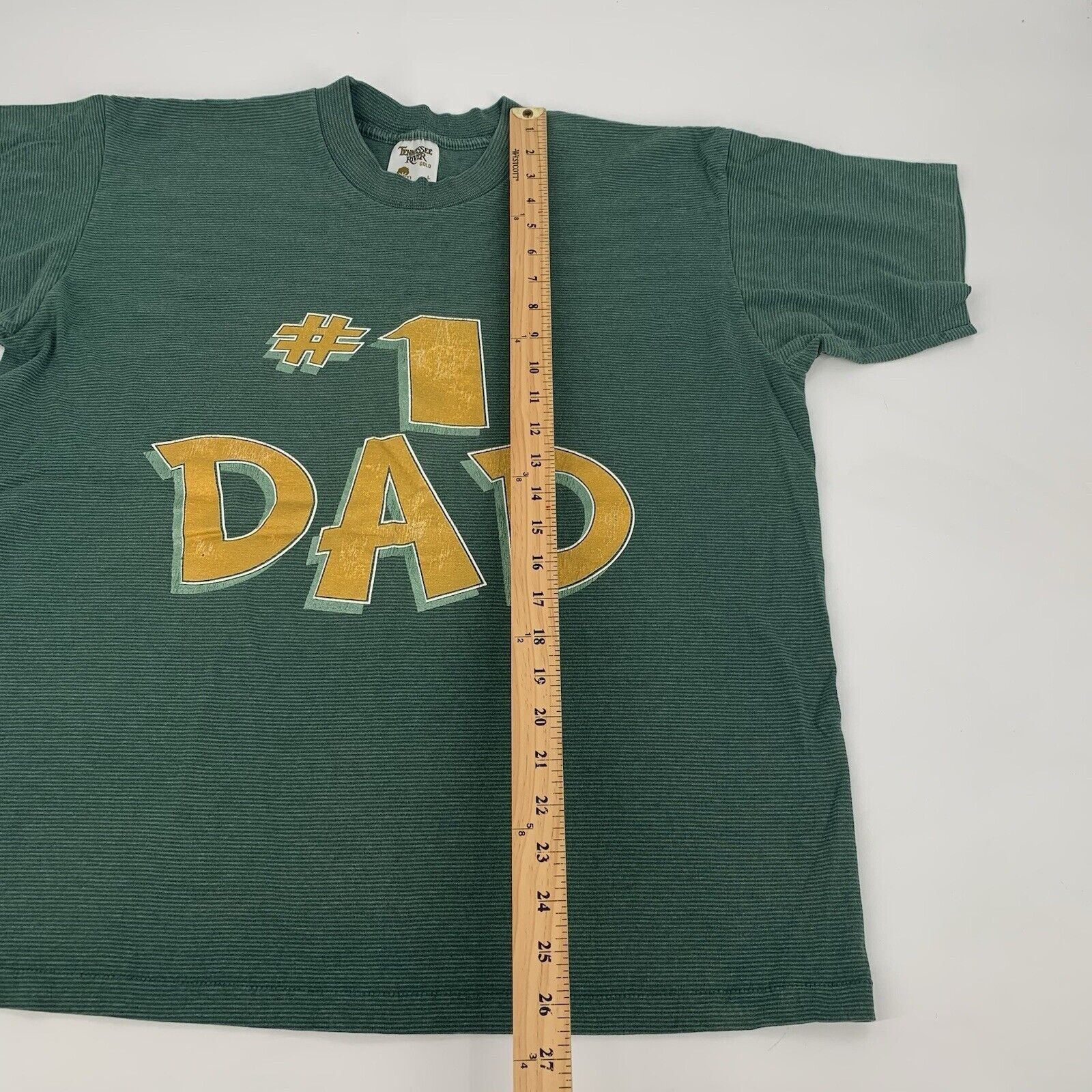 Vintage Vintage 1980s #1 Dad Short Sleeve Striped T-Shirt Large L Size US L / EU 52-54 / 3 - 8 Thumbnail