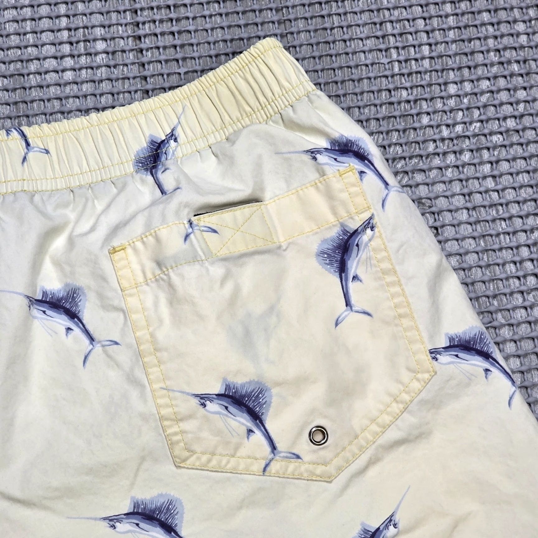 Vintage VINTAGE Polo Sport Shirt Shorts S Yellow 90s Shark Swordfish Print Trunks Mens Size US S / EU 44-46 / 1 - 6 Thumbnail