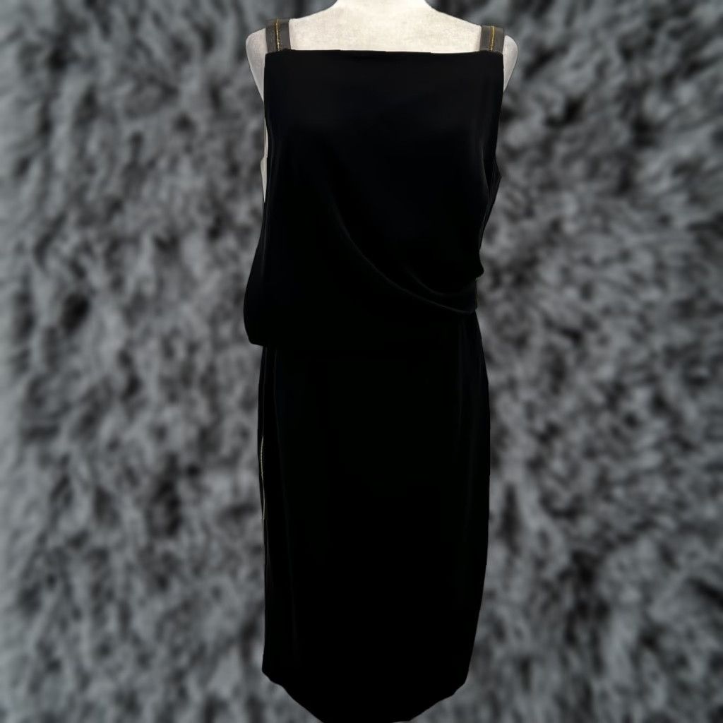 Escada ESCADA Classic Black Pencil Dress 40 US 10 Sleeveless Knee Length Zipper Accents Women Size S / US 4 / IT 40 - 1 Thumbnail