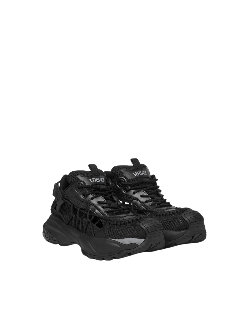 Versace VERSACE Mercury M VS 01 Black Sneakers New/Auth $990 Size US 13 / EU 46 - 2 Thumbnail