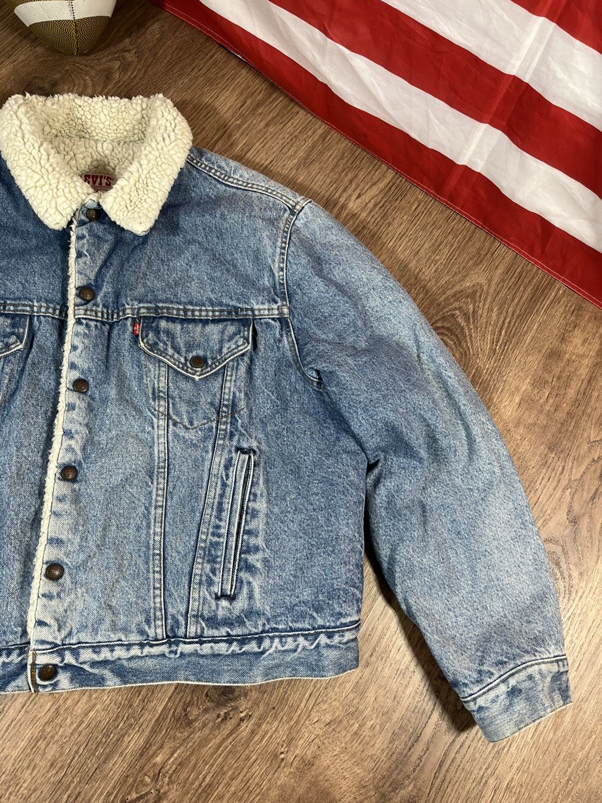Levi's Vintage 70-80s Levi’s Sherpa Jacket – Made in USA Size US L / EU 52-54 / 3 - 3 Thumbnail