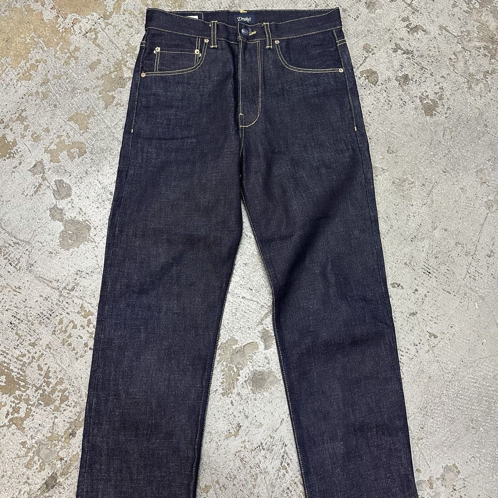 Drake's Drakes No.3 Indigo Japanese Selvedge Denim Jeans 28x34 Size US 28 / EU 44 - 2 Thumbnail