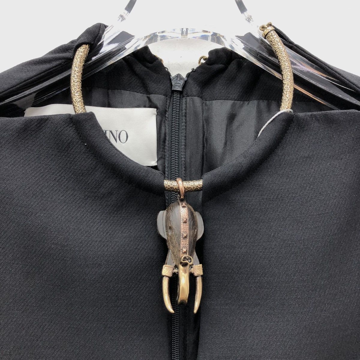 Valentino Valentino Black Wool Crew Neck Short Sleeve Dress K26WX Size M / US 6-8 / IT 42-44 - 4 Thumbnail