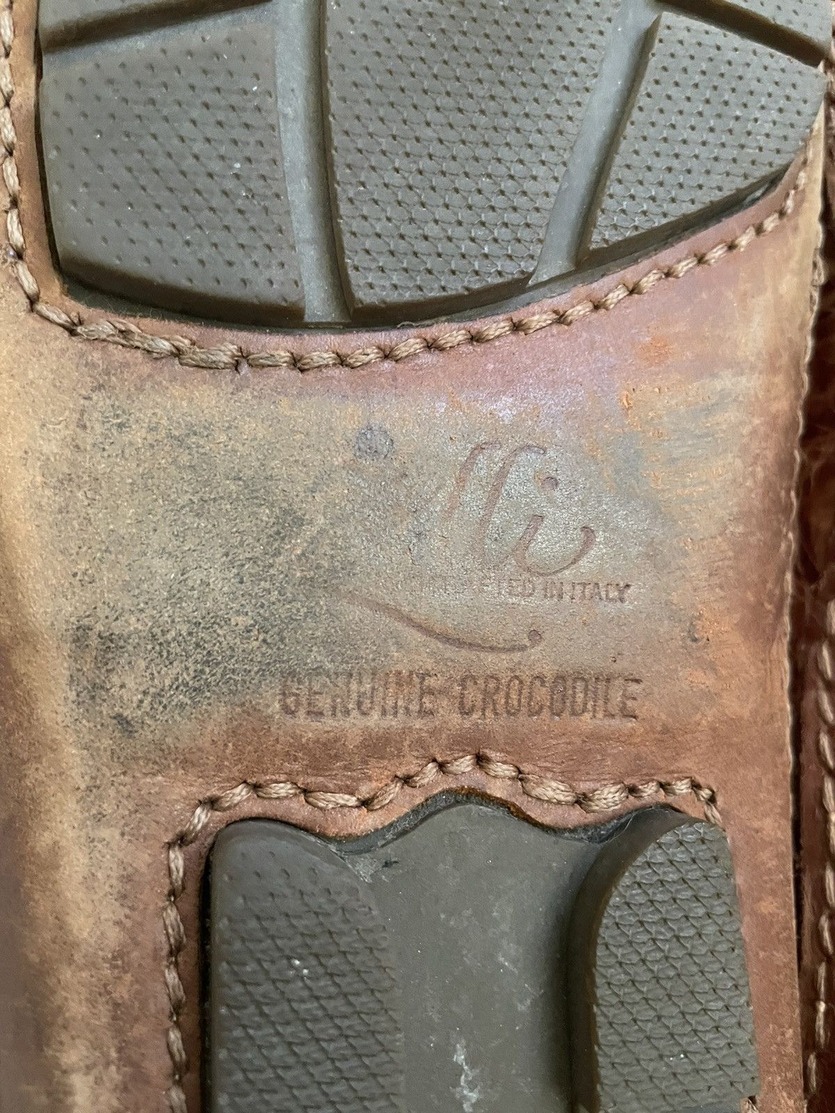 Zelli Crocodile Driving Loafers Size US 11.5 / EU 44-45 - 8 Thumbnail
