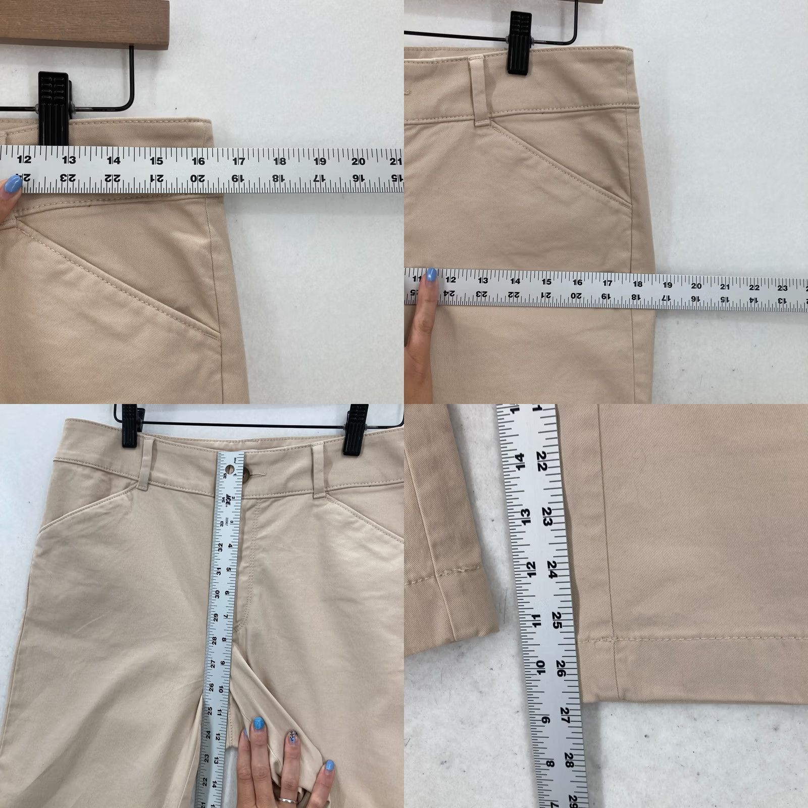 Loft LOFT Outlet Pants Women's 6 Khaki Beige Stretch Straight Leg Casual Preppy Size 28" / US 6 / IT 42 - 8 Thumbnail