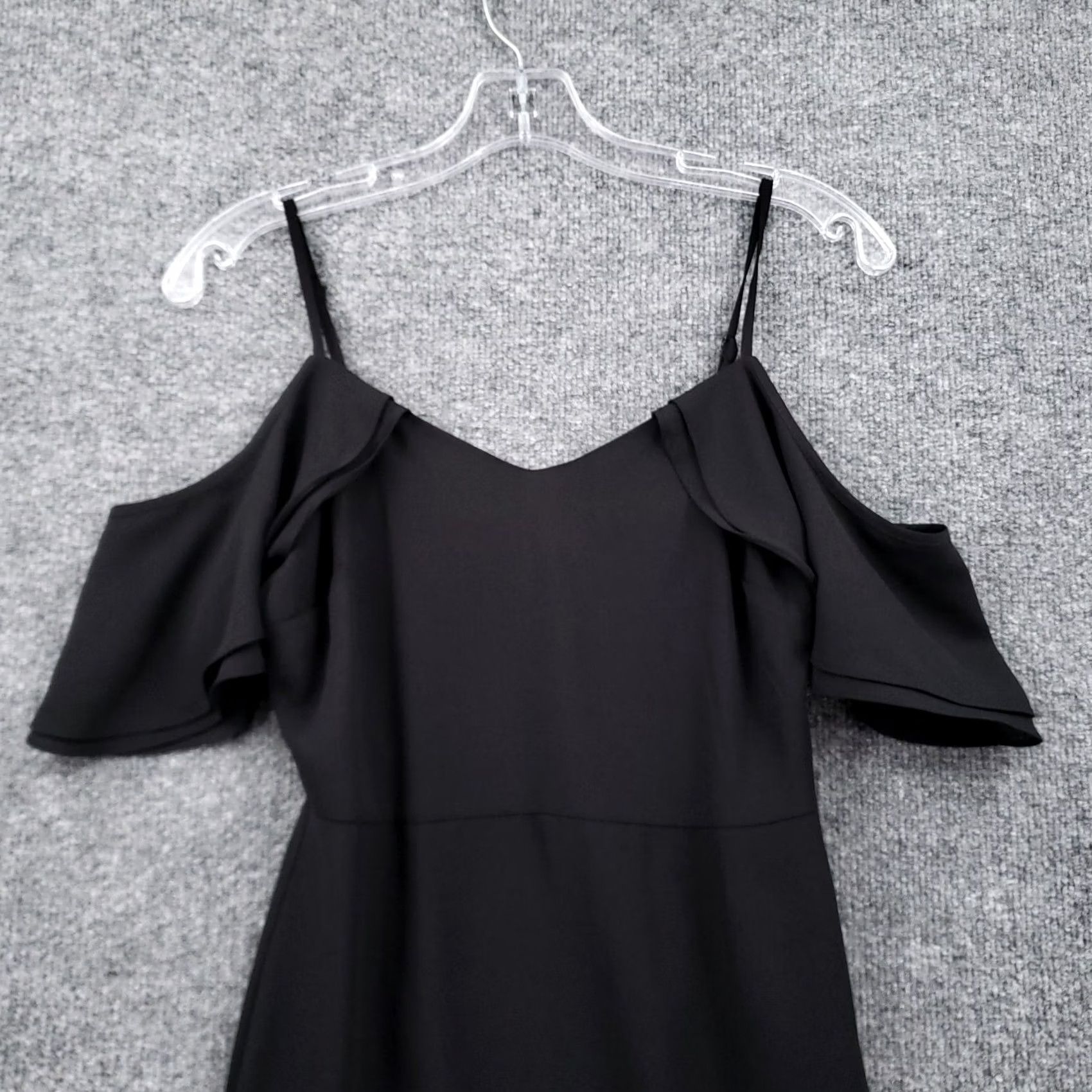 Bar III Bar III Dress Womens XS Black A-Line Cold Shoulder Sleeves Hi-Low Polyester Size XS / US 0-2 / IT 36-38 - 5 Thumbnail