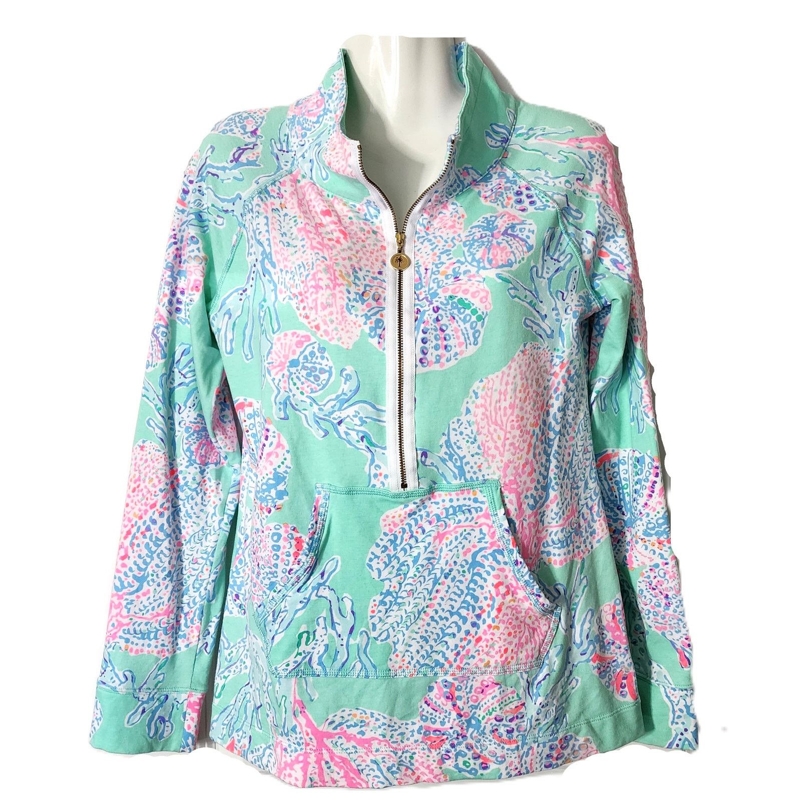 Lilly Pulitzer Lilly Pulitzer Jellyfish Half Zip Pullover Sweatshirt S Size S / US 4 / IT 40 - 1 Thumbnail
