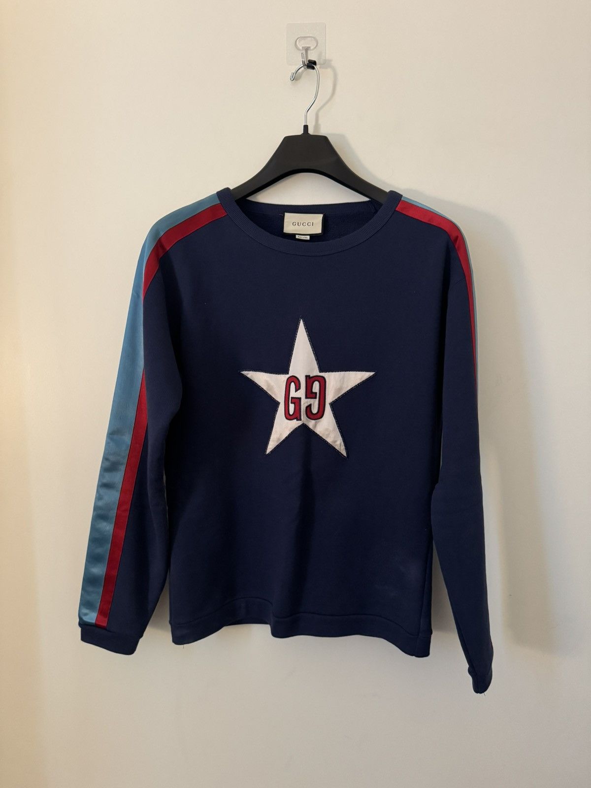 Gucci Gucci GG Star Embroidered Sweatshirt – Navy – Size L (Rare) Size US L / EU 52-54 / 3 - 1 Thumbnail