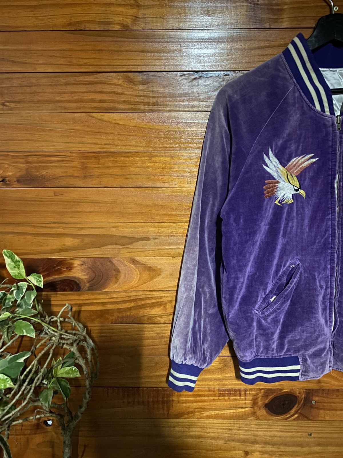 Japanese Brand Purple Velvet Sukajan “Japan” Embroidered Souvenir Jacket Size US S / EU 44-46 / 1 - 7 Thumbnail