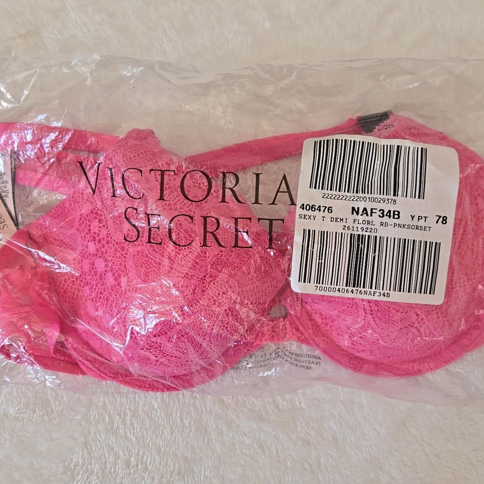 Other Victoria’s Secret Sexy Pink Lace Racerback Push-Up Bra 34B Size ONE SIZE - 5 Thumbnail