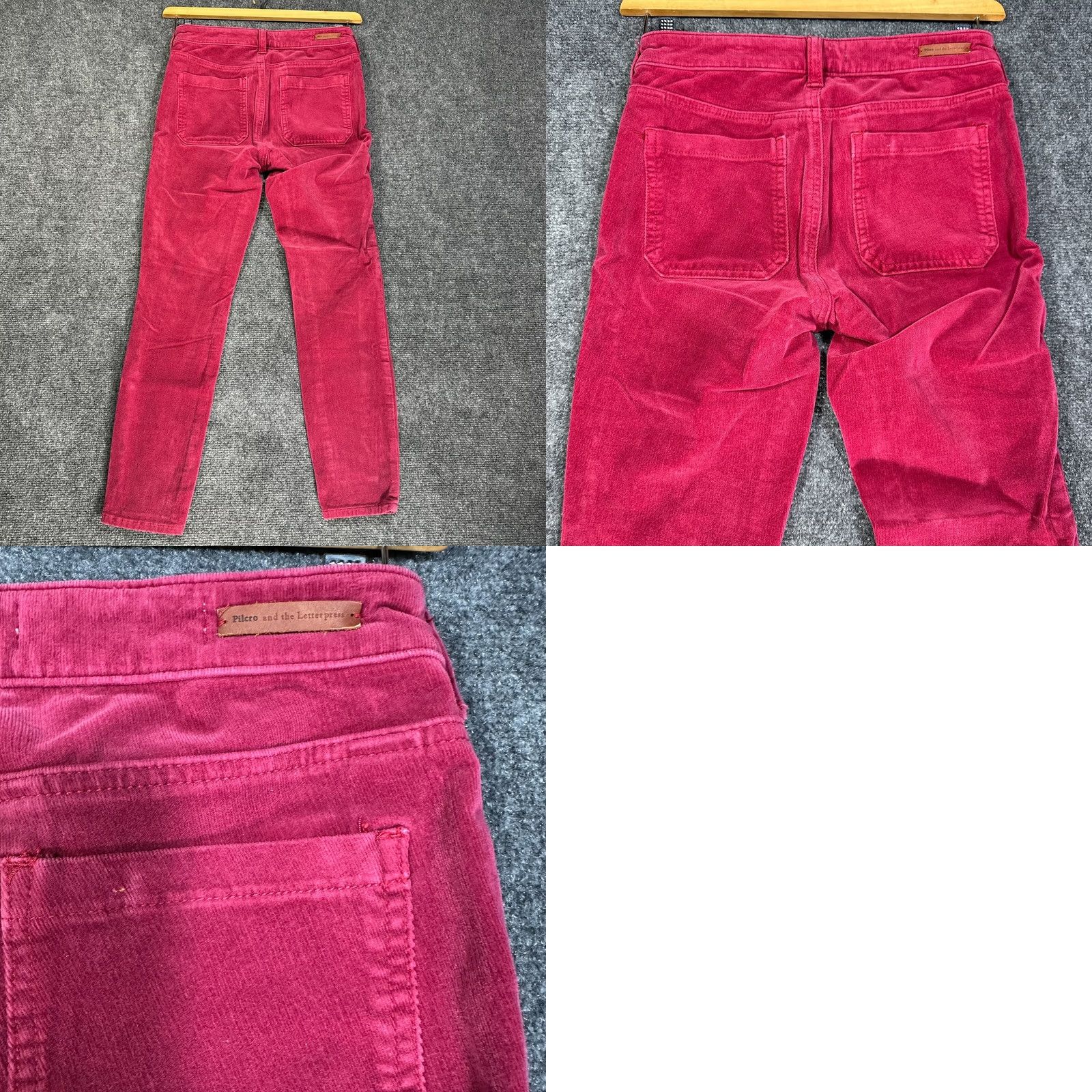 Anthropologie Anthropologie Pilcro Letterpress Pants Womens 27 HIgh Rise Skinny Corduroy Red Shirt Size 27" / US 4 / IT 40 - 8 Thumbnail
