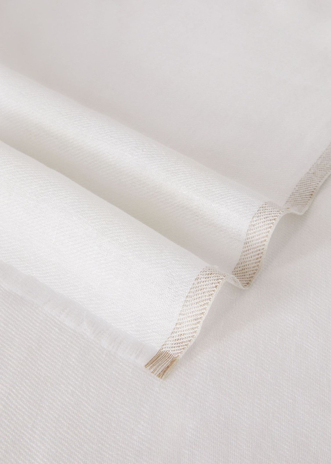Loro Piana o1srvl11e0824 Size: OS / Tramontana Linen Scarf in White Size ONE SIZE - 2 Thumbnail