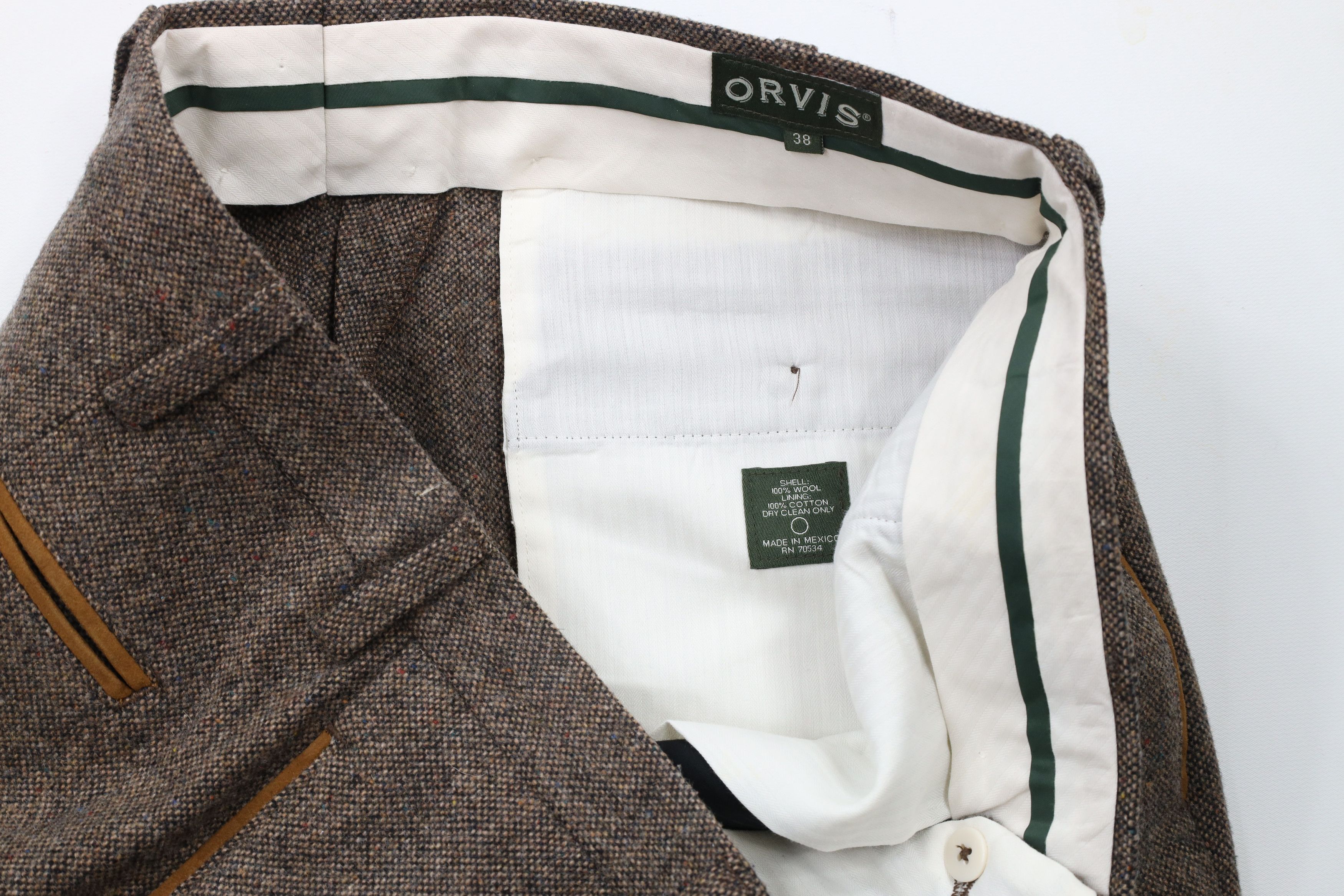 Orvis Vintage 90s Orvis Trim Cuffed Wool Tweed Chino Pants Brown Size US 38 / EU 54 - 6 Thumbnail