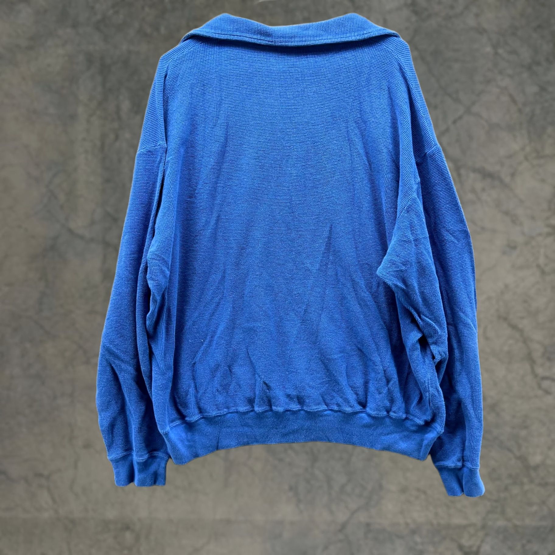 Ralph Lauren VINTAGE Ralph Lauren Sweater Mens XL Blue Quarter Zip Fleece Pullover Pony Knit Size US XL / EU 56 / 4 - 1 Thumbnail