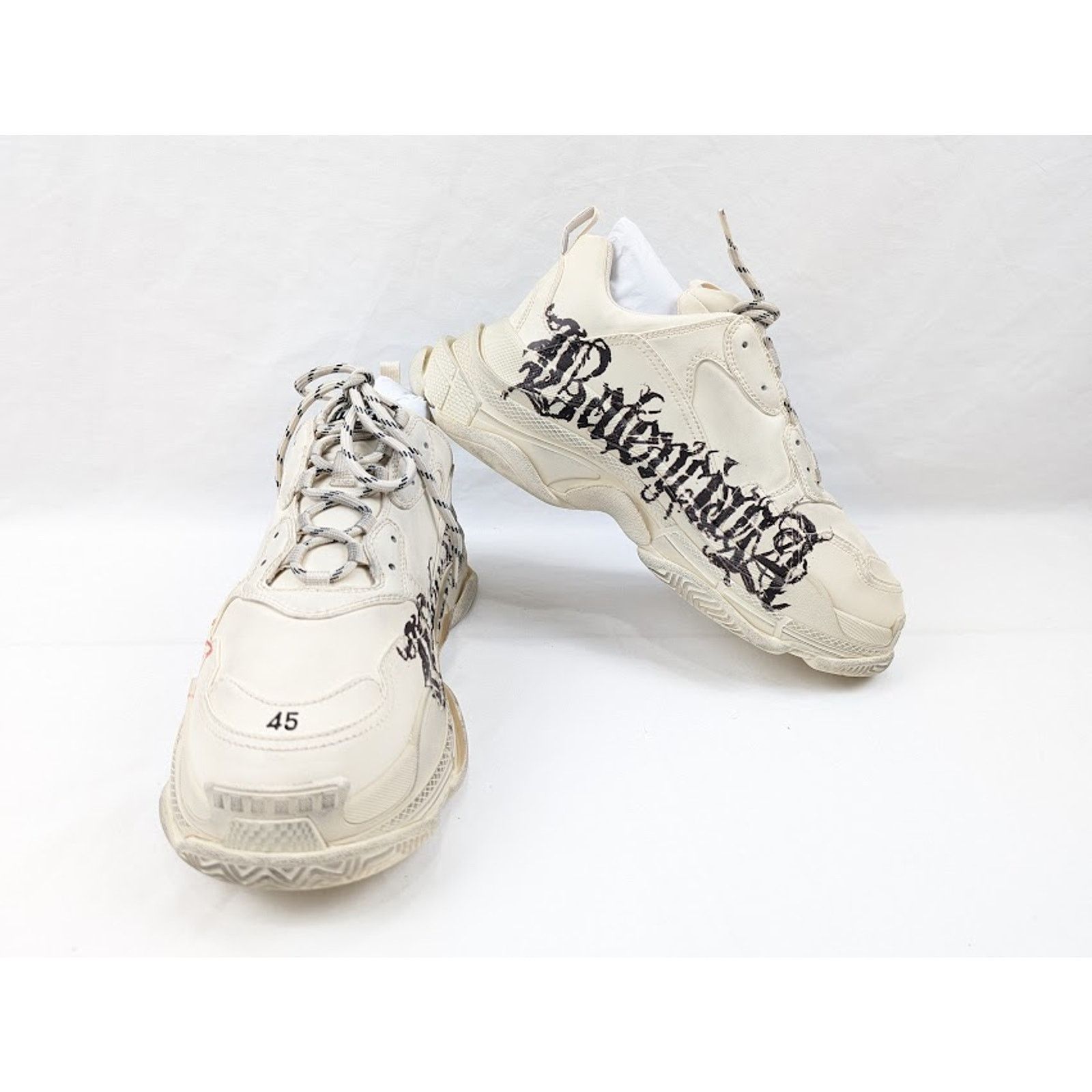Balenciaga o1rshd1 Q:2 / Triple S Low-Top Sneakers in White/Red/Black Size US 10 / EU 43 - 18 Thumbnail