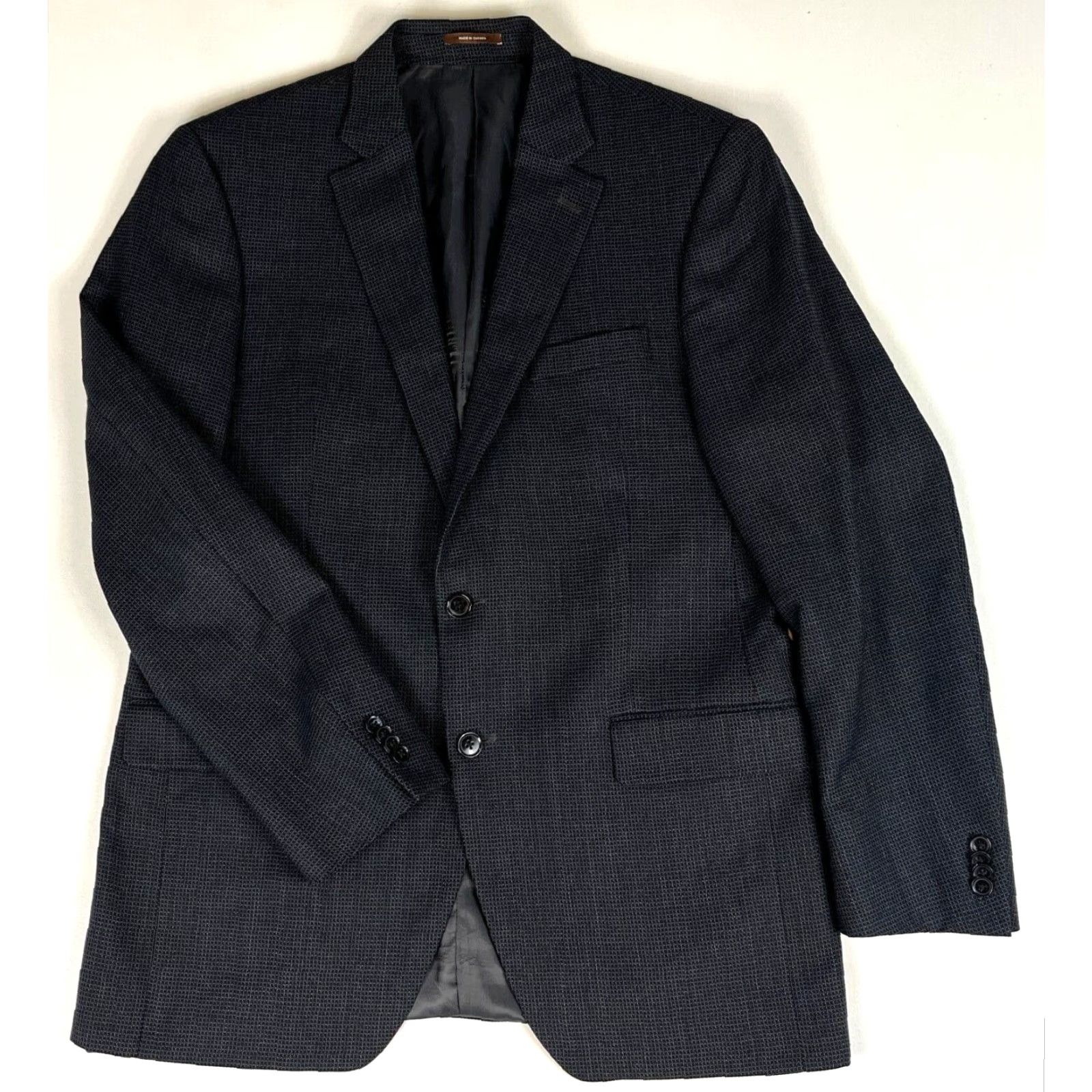 Peter Millar Peter Millar Blazer 42 Charcoal Wool Single-Breasted Two-Button Mens Jacket Coat Sports Coat Check Vintage/Designer Jacket Size 42R - 2 Thumbnail