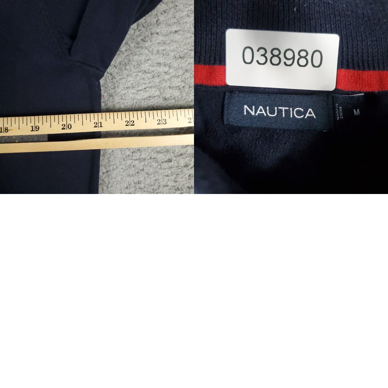 Nautica Nautica Mens Medium Red Cotton Blend Pullover Sweater 1/4 Zip Up Size US M / EU 48-50 / 2 - 8 Thumbnail