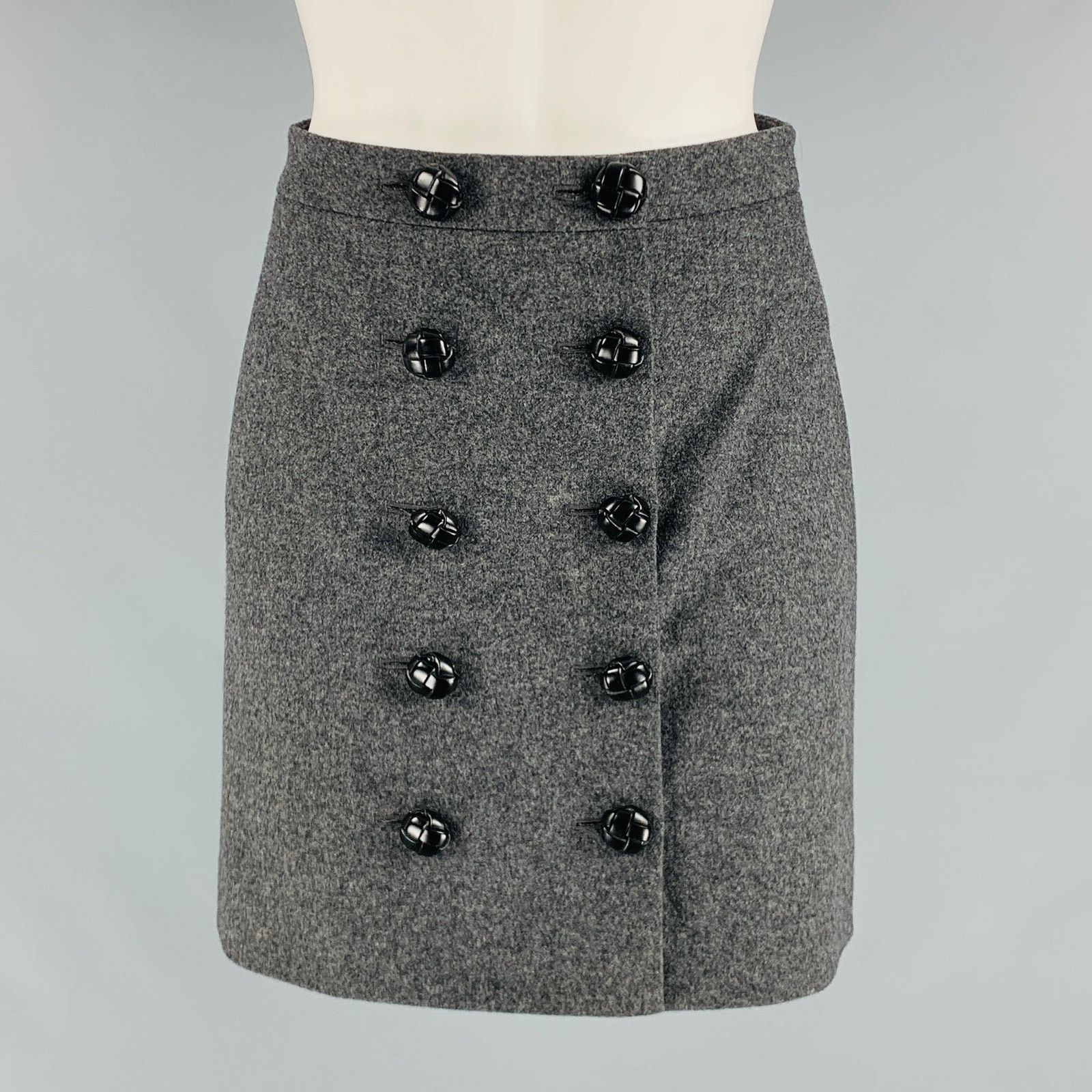 Gucci GUCCI Size 0 Grey Wool Cashmere A-Line Mini Skirt Size 25" / US 0 / IT 36 - 1 Thumbnail
