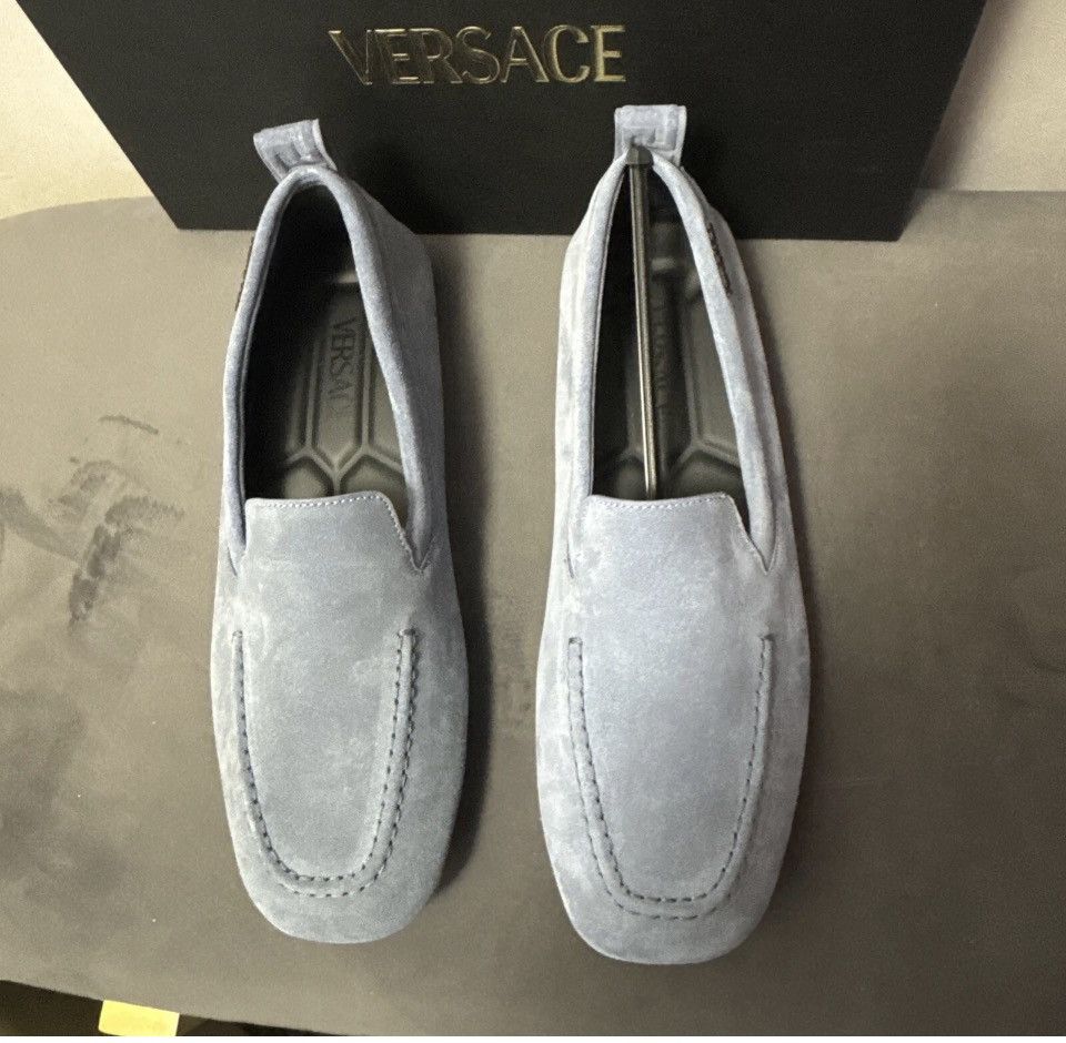 Versace New Versace Villa Suede Driving Greca Shoes Loafers $775 Size US 12 / EU 45 - 2 Thumbnail