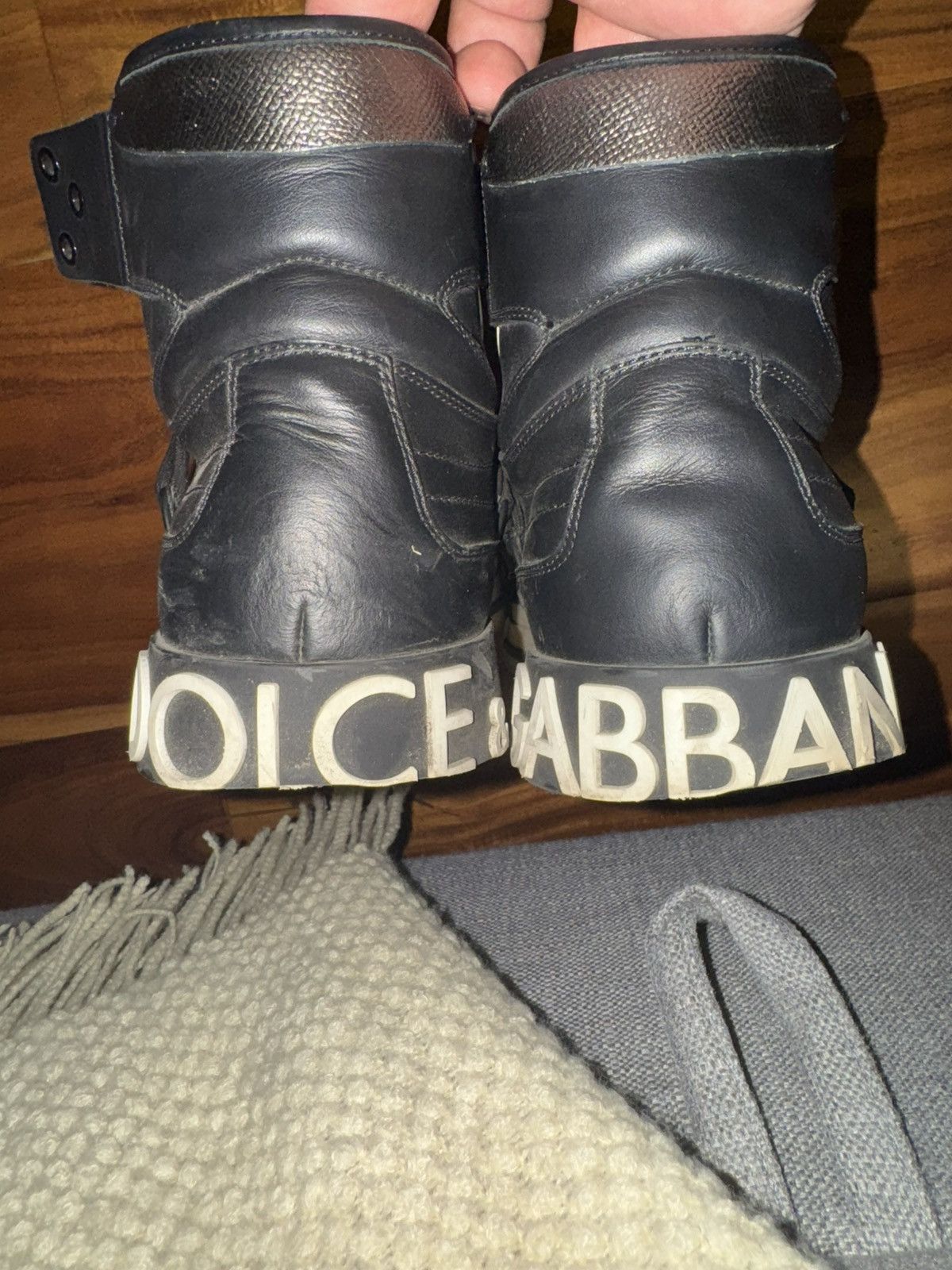 Dolce & Gabbana Calfskin 2.Zero Custom High-Top Sneakers in Black Size US 10 / EU 43 - 6 Thumbnail