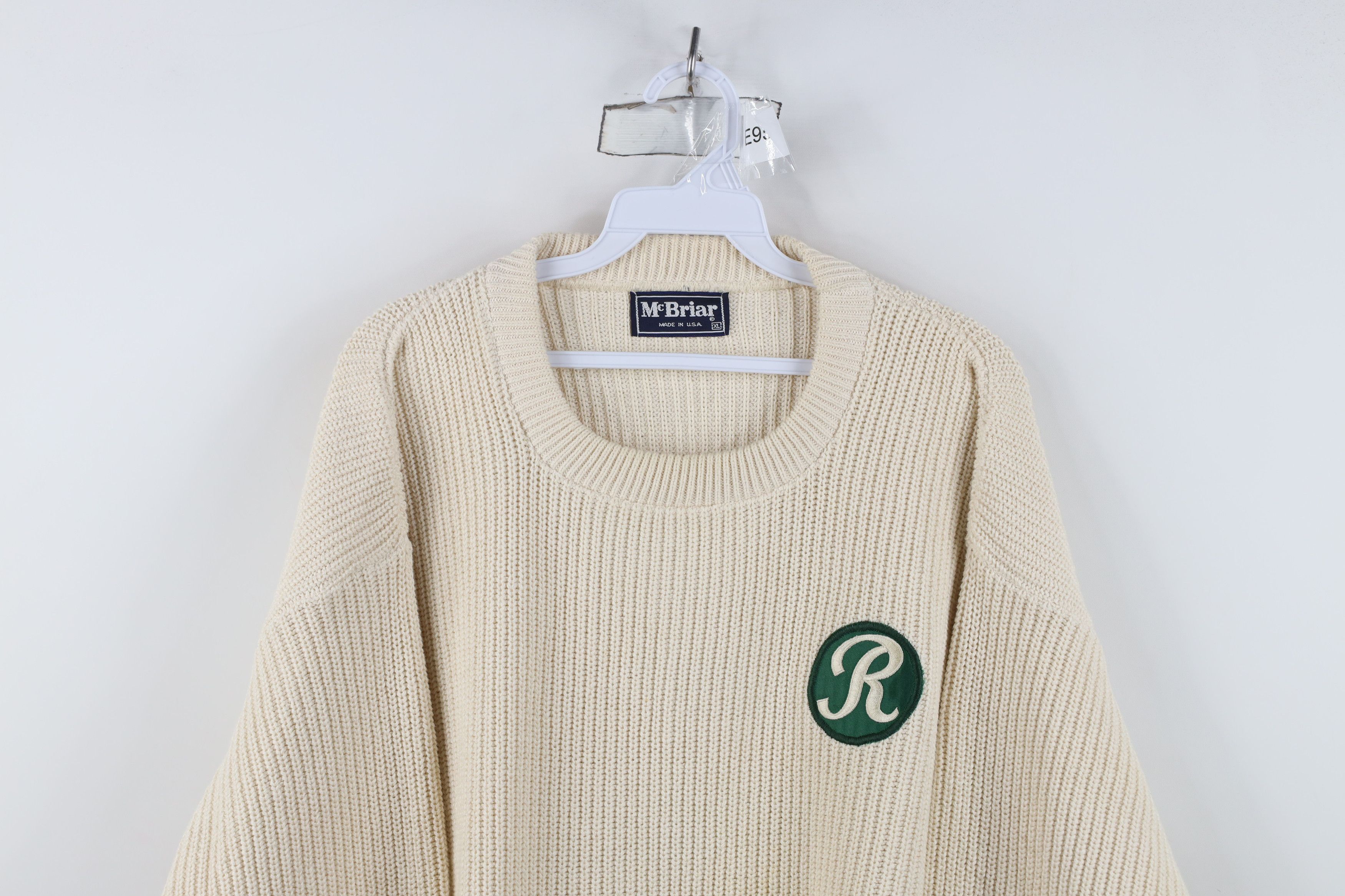 Vintage Vintage 80s 90s Streetwear Ribbed Knit Sweater BeigeUSA Size US XL / EU 56 / 4 - 2 Thumbnail