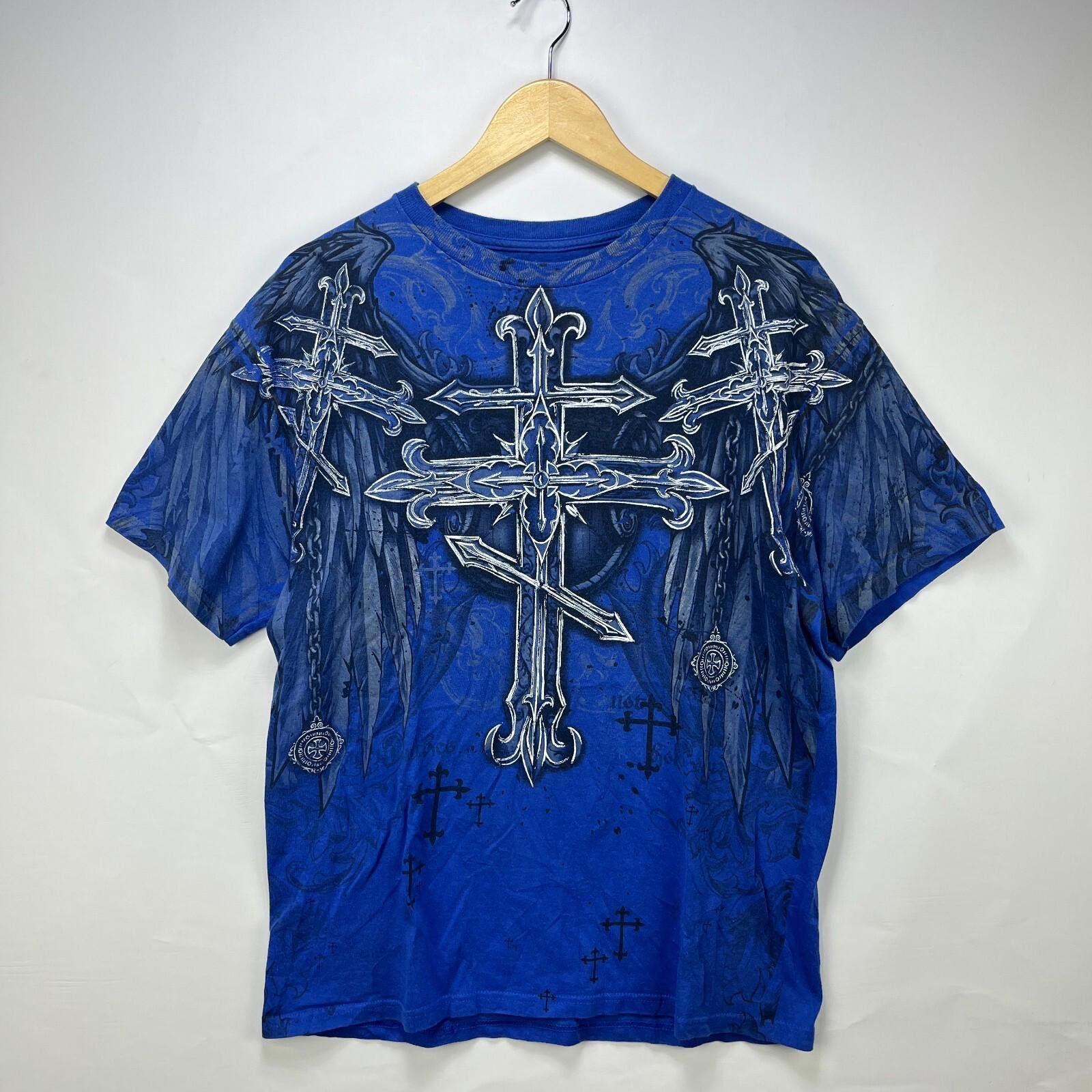 NFL Vintage Y2K MMA Elite Cross Goth Punk T-Shirt Large Size US L / EU 52-54 / 3 - 1 Thumbnail
