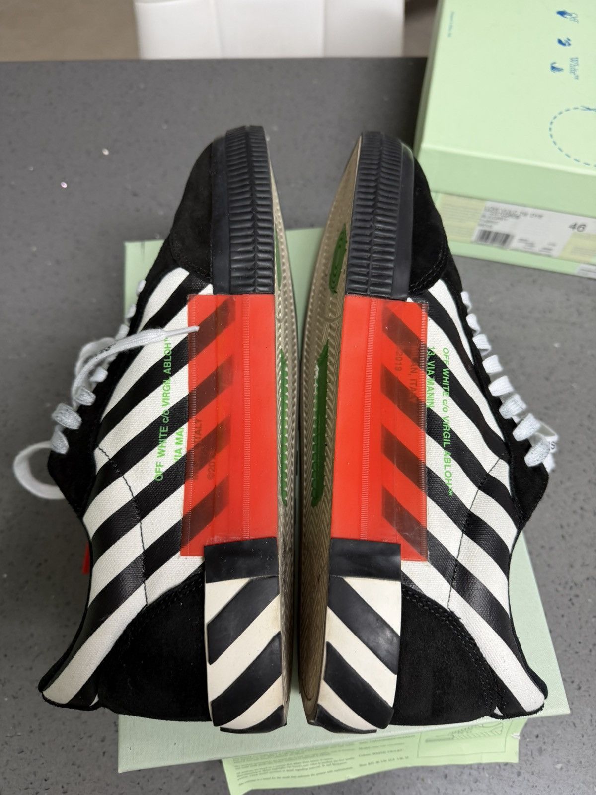 Off-White Off-White Vulc Low Stripe Violet SS20 46EU Size US 12 / EU 45 - 7 Thumbnail