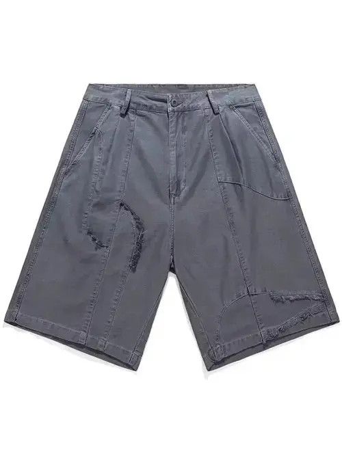 Japanese Brand 21SS Tokyo Union Grey Blue Distressed Shorts Size US 32 / EU 48 - 3 Thumbnail