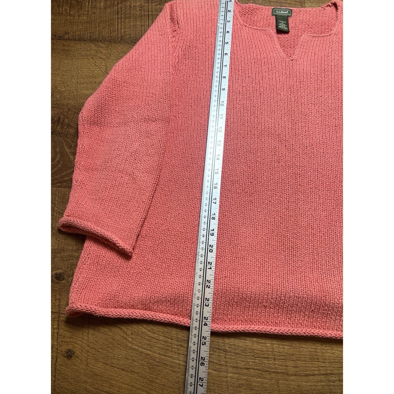 Vintage VINTAGE L.L. Bean Women’s Pink Silk Blend V Neck Chunky Knit Sweater Size Medium Size M / US 6-8 / IT 42-44 - 5 Thumbnail