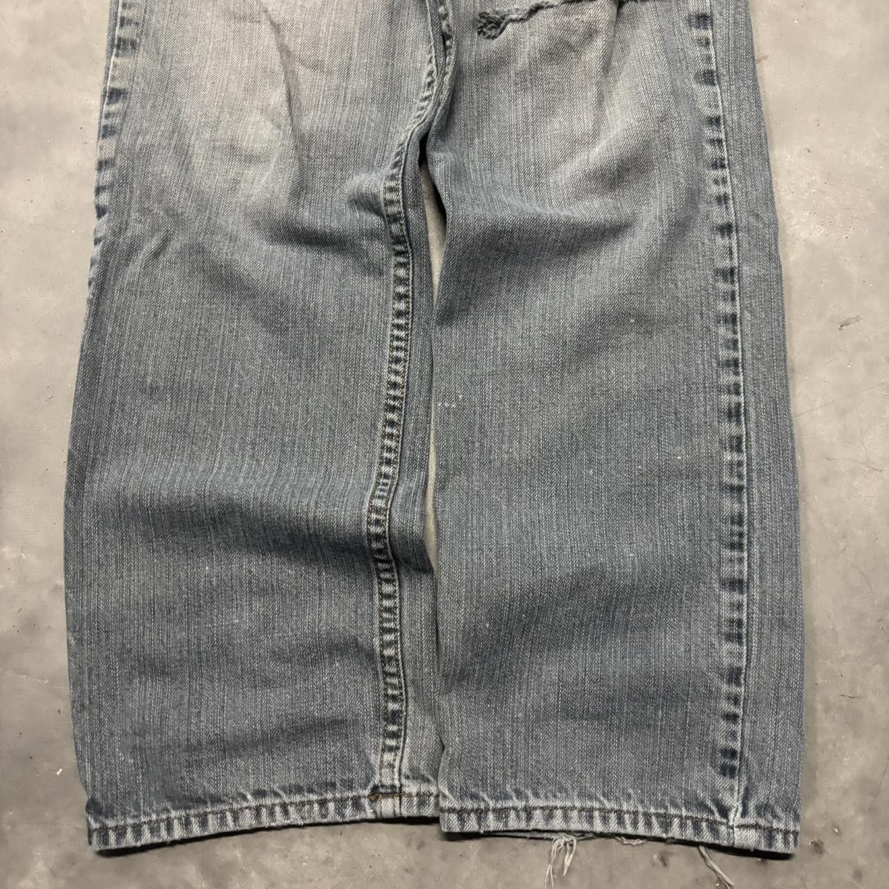 Japanese Brand × Vintage Crazy Vintage Y2K/2000s Grunge Distressed Dark Wash Denim Jeans! Size US 31 - 6 Thumbnail