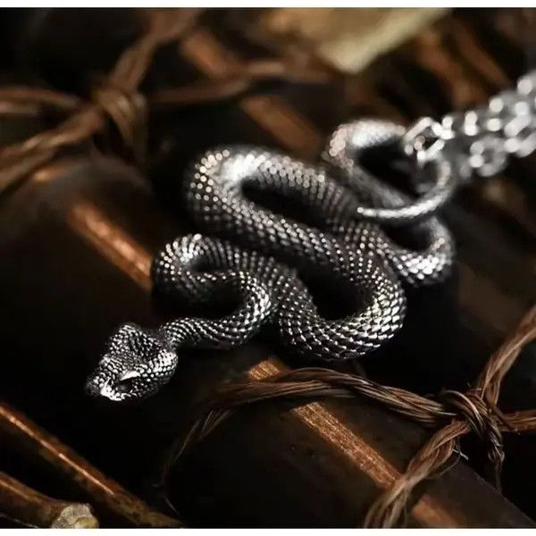 Jewelry Snake Pendant Necklace Y2K Gothic Punk Chain Size ONE SIZE - 3 Thumbnail