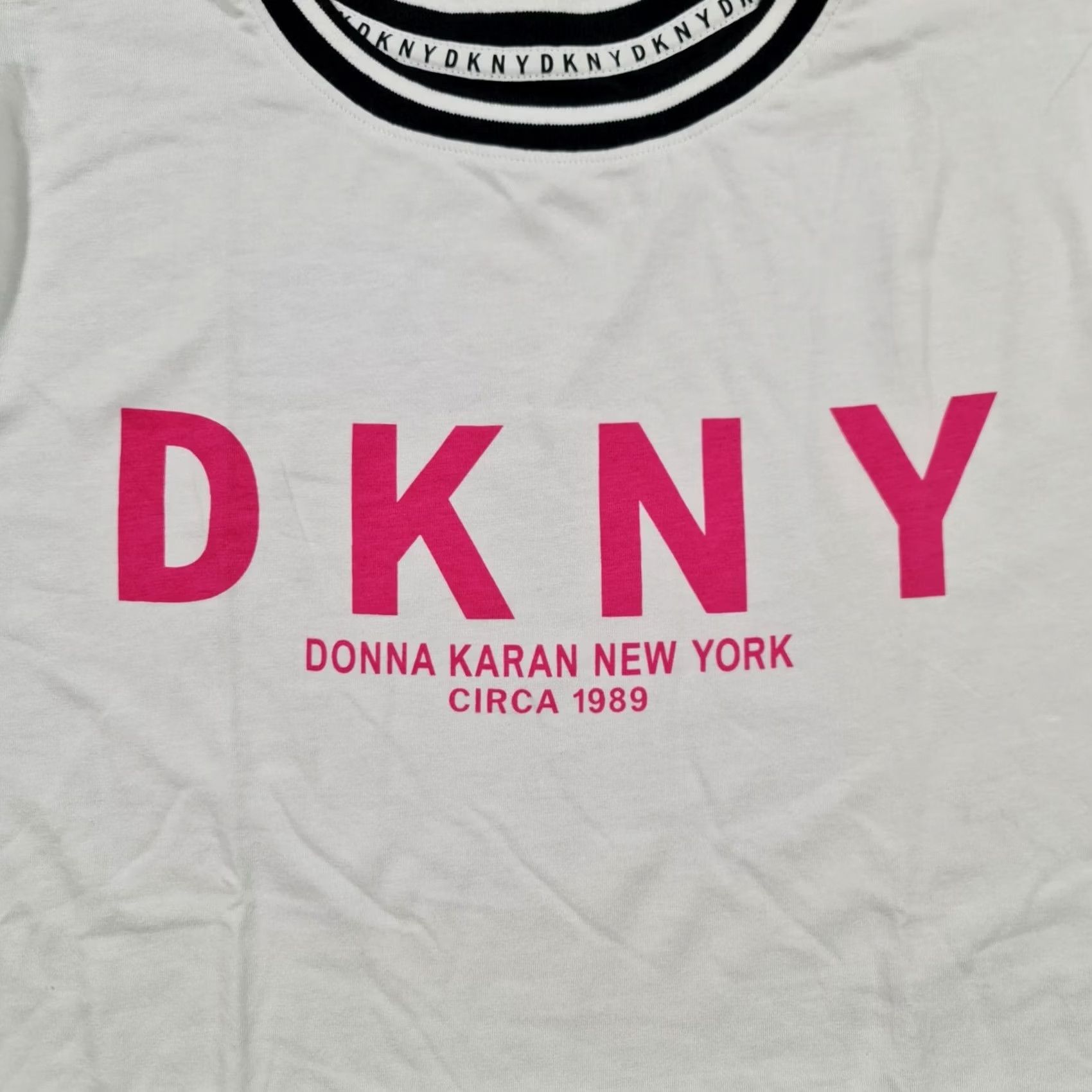 DKNY DKNY Womens Pyjama T Shirt White Black Large Short Sleeves Top Jersey Size L / US 10 / IT 46 - 3 Thumbnail