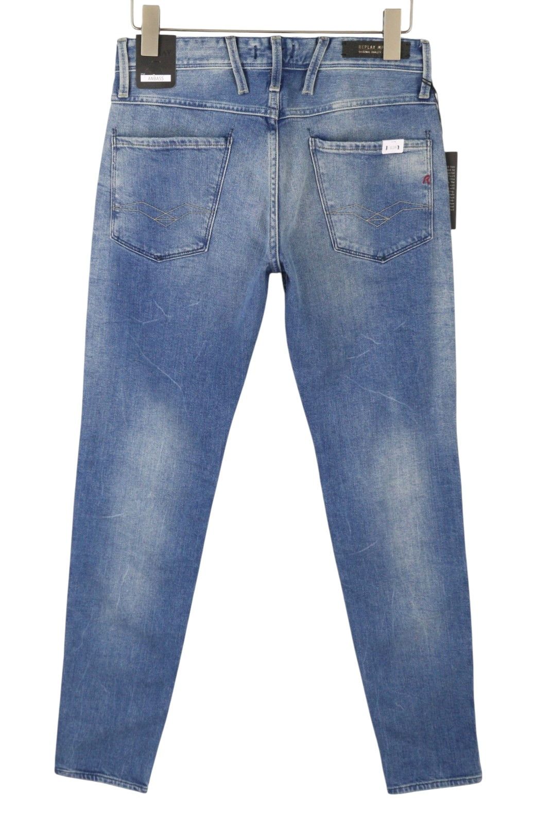 Replay ANBASS W30/L34 Blue Faded Slim Zip Fly Jeans 89123 Size US 30 / EU 46 - 2 Thumbnail