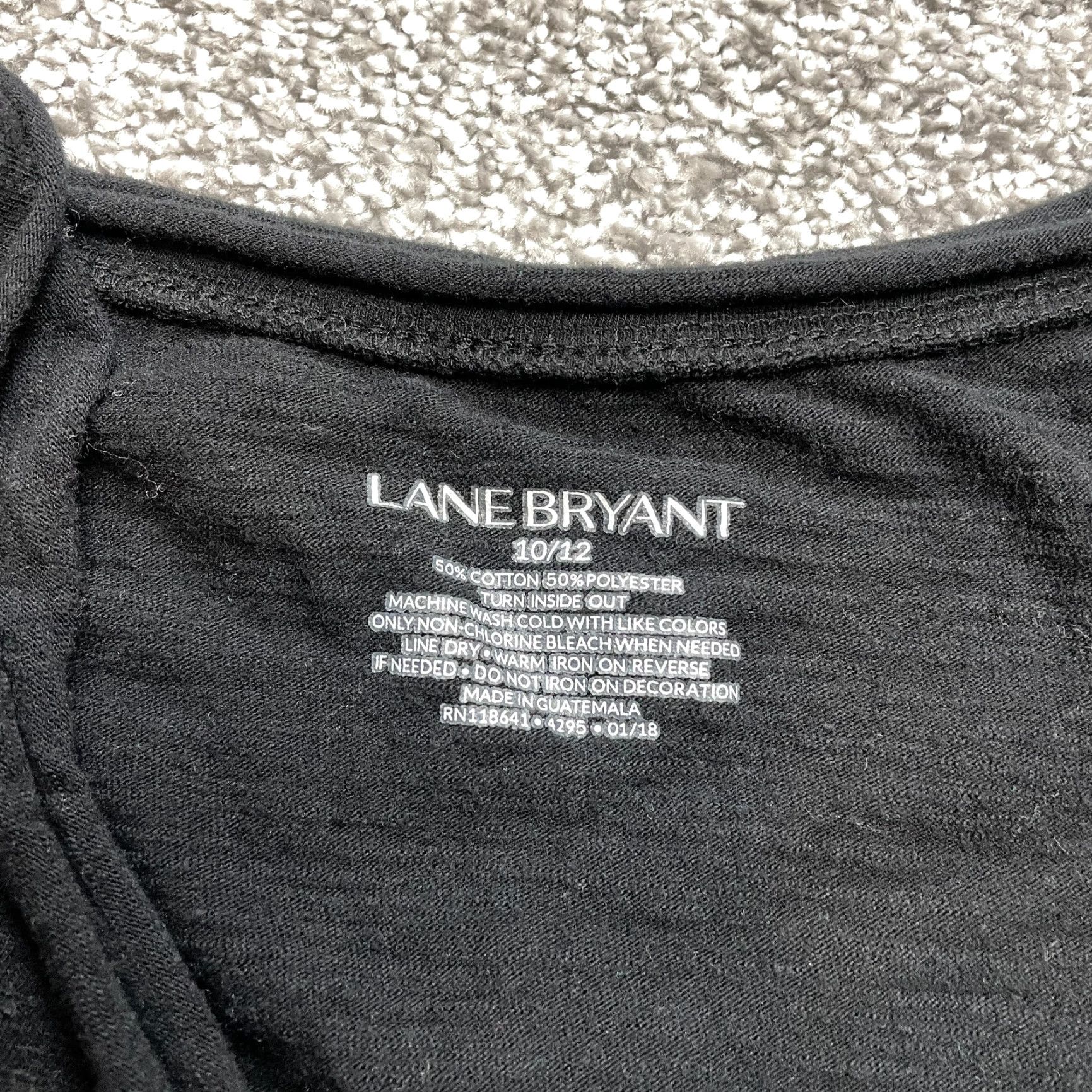 Vintage Lane Bryant Tunic Shirt Womens 10 Black Short Sleeve Knit Jersey Casual Fall Spring Summer Size L / US 10 / IT 46 - 6 Thumbnail