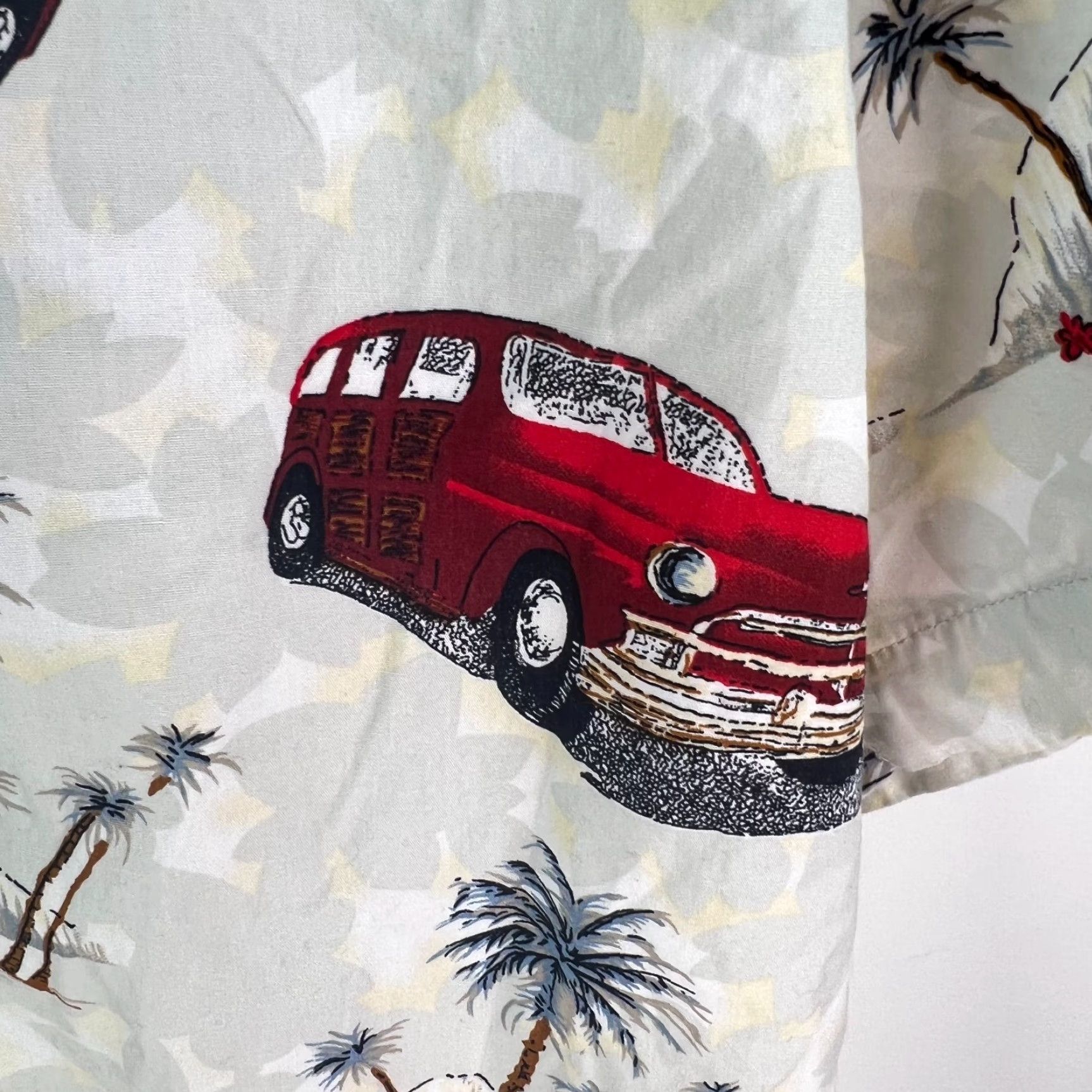 Denime Denim & Flower Ricky Singh Mens Car Print Slim Fit Multicolor Button Up Shirt XL Size US XL / EU 56 / 4 - 3 Thumbnail