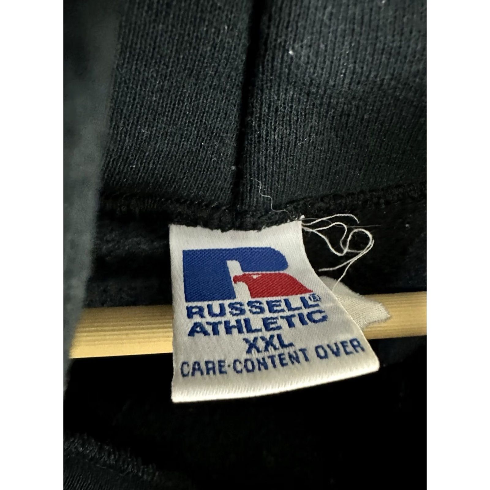 Russell Athletic VTG 90s Russell Athletic Hoodie Sweatshirt Black 2XL Mens Pullover Faded RARE Size US XXL / EU 58 / 5 - 4 Thumbnail