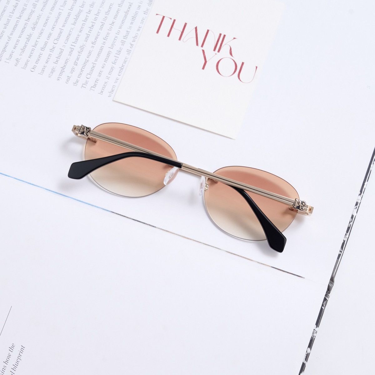 Palm Angels PALM ANGELS CRYSTAL GOLD ORANGE GRADIENT SUNGLASSES Size ONE SIZE - 6 Thumbnail