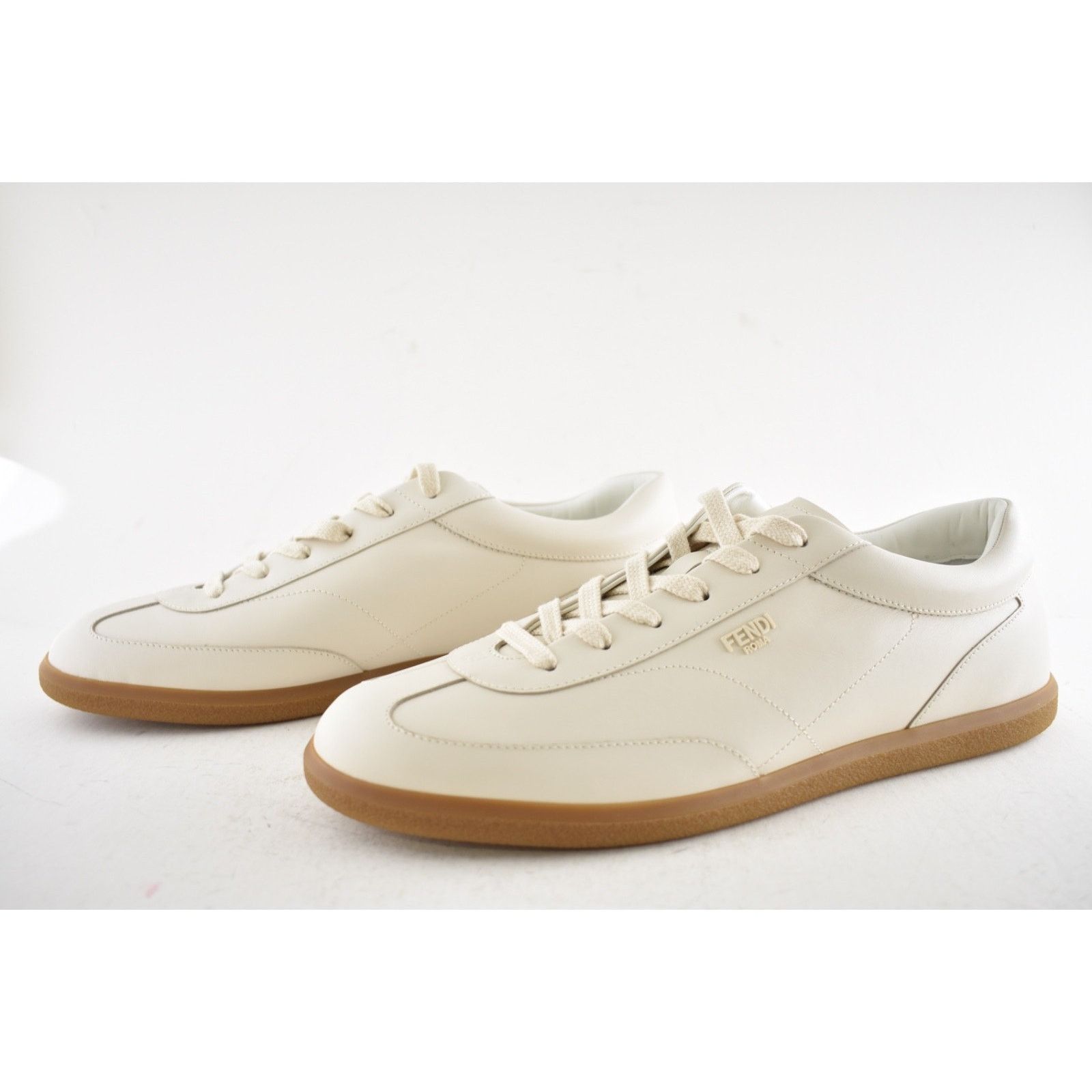 Fendi Fendi Light Bianco Ice White Leather Low Top Sneakers US 12 Size US 12 / EU 45 - 15 Thumbnail
