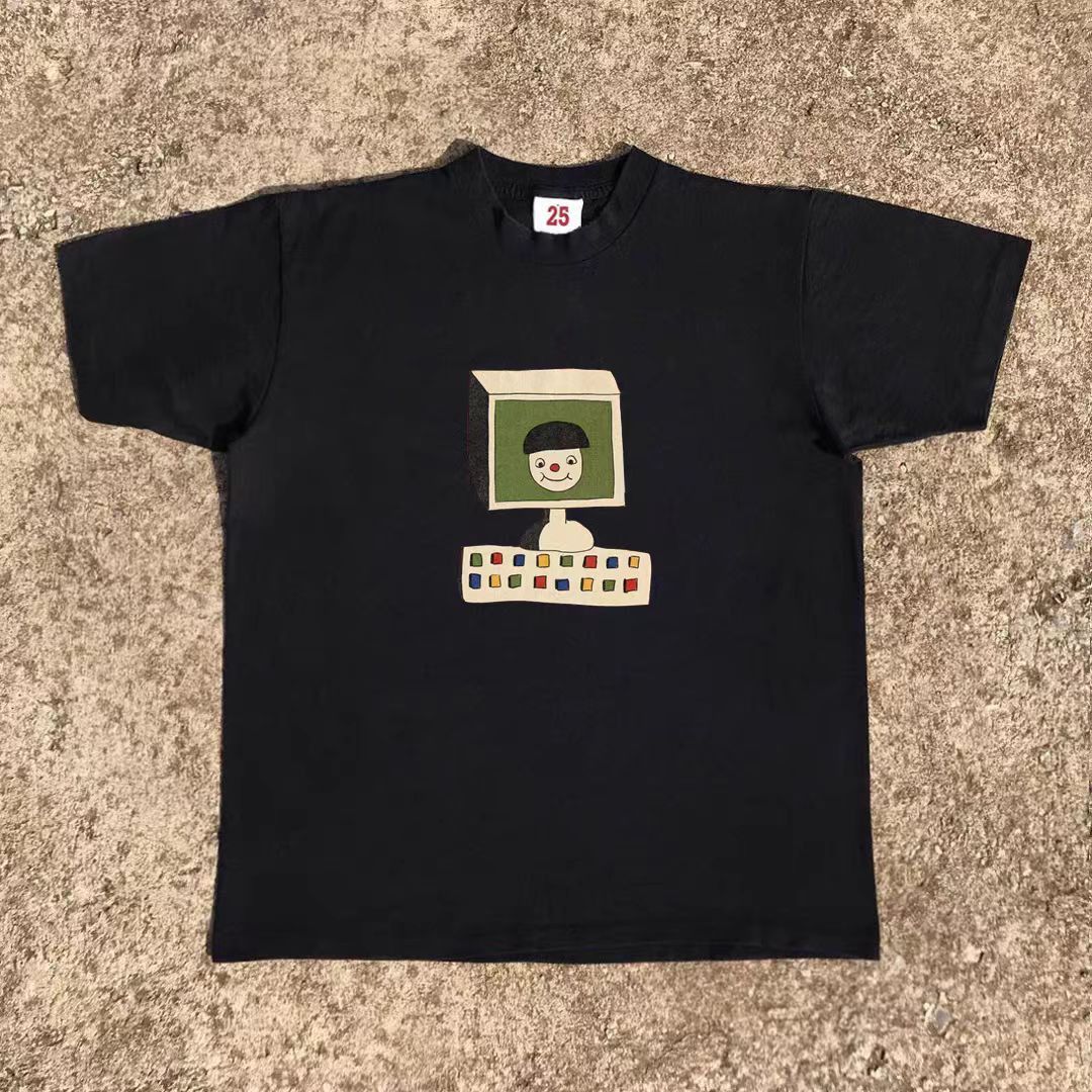 Japanese Brand × Vintage Black casual vintage computer printed cotton t-shirt Size US M / EU 48-50 / 2 - 1 Thumbnail