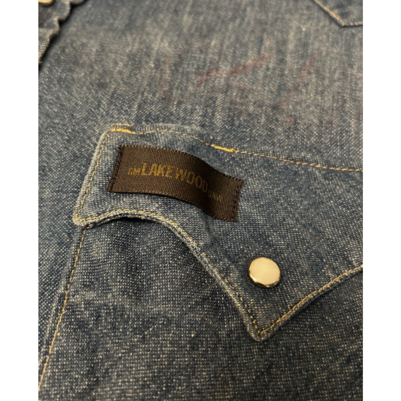 Denime VINTAGE Work Wear Denim Pearl Snap Button Up Shirt Mens 2XL USA Western 60s 70s True VTG Shirt Mens XXL Blues Size US XXL / EU 58 / 5 - 4 Thumbnail