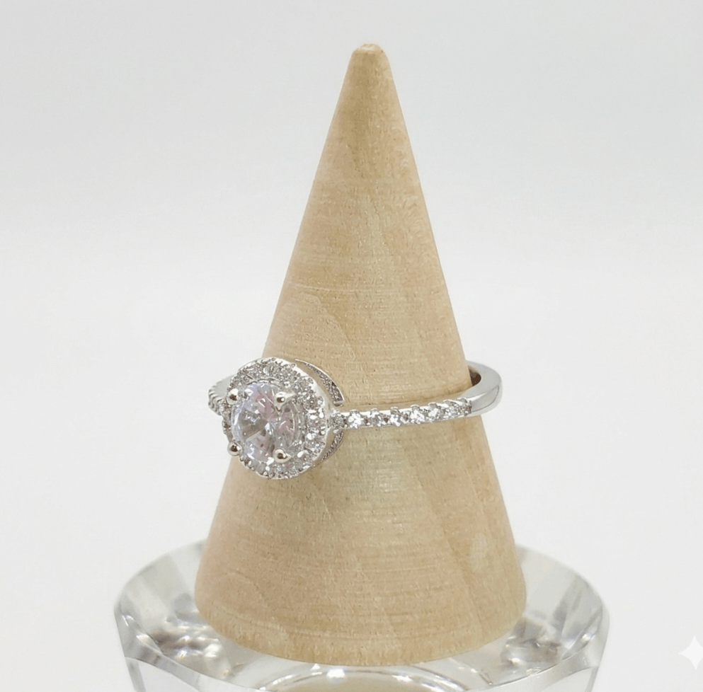 Other RYZE Size 7 Ring 925 Sterling Silver Cubic Zirconia Halo Size ONE SIZE - 2 Thumbnail