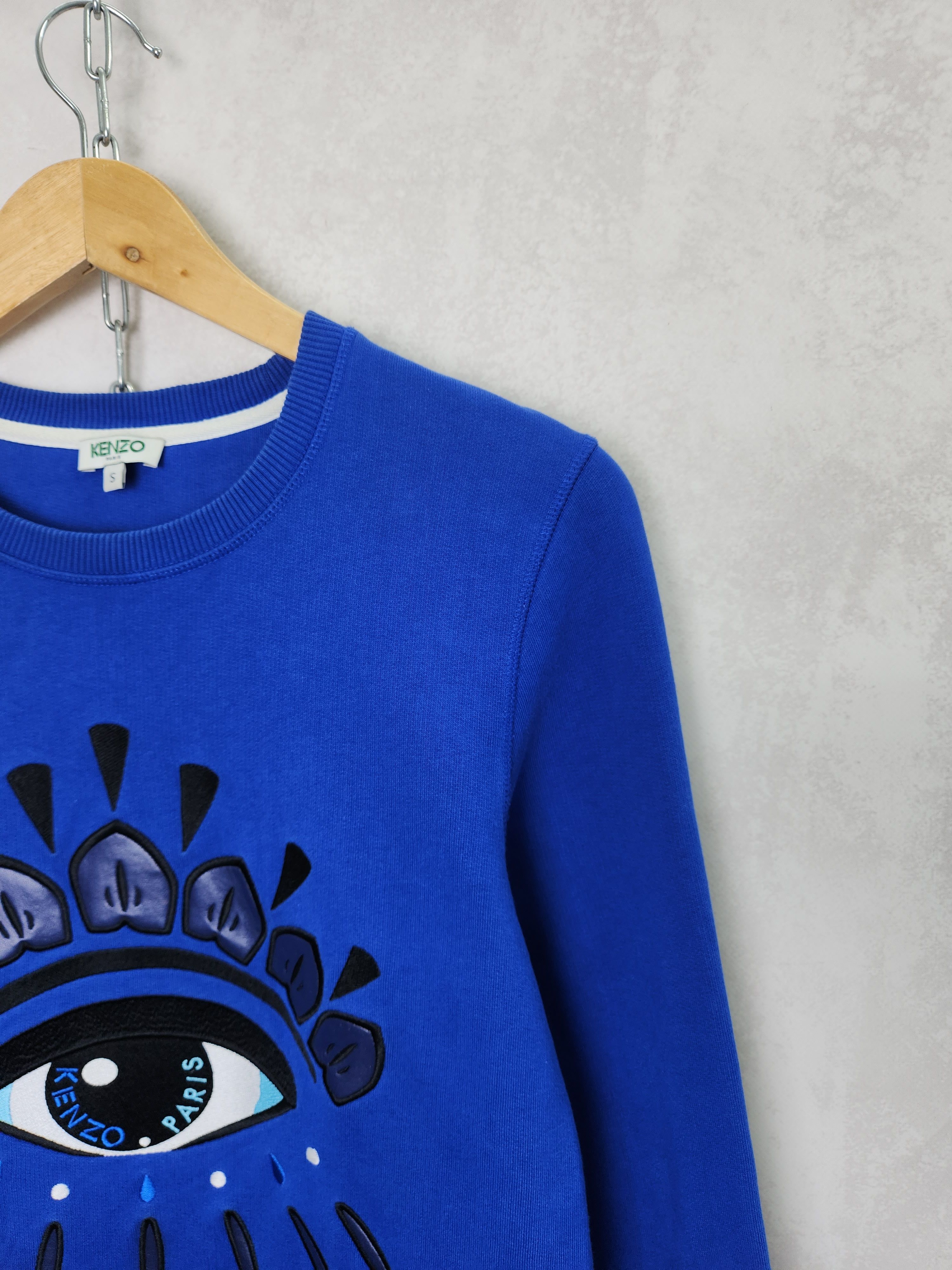 Kenzo Kenzo Blue Eye Embroidered cotton Crew Neck sweatshirt Size S / US 4 / IT 40 - 6 Thumbnail