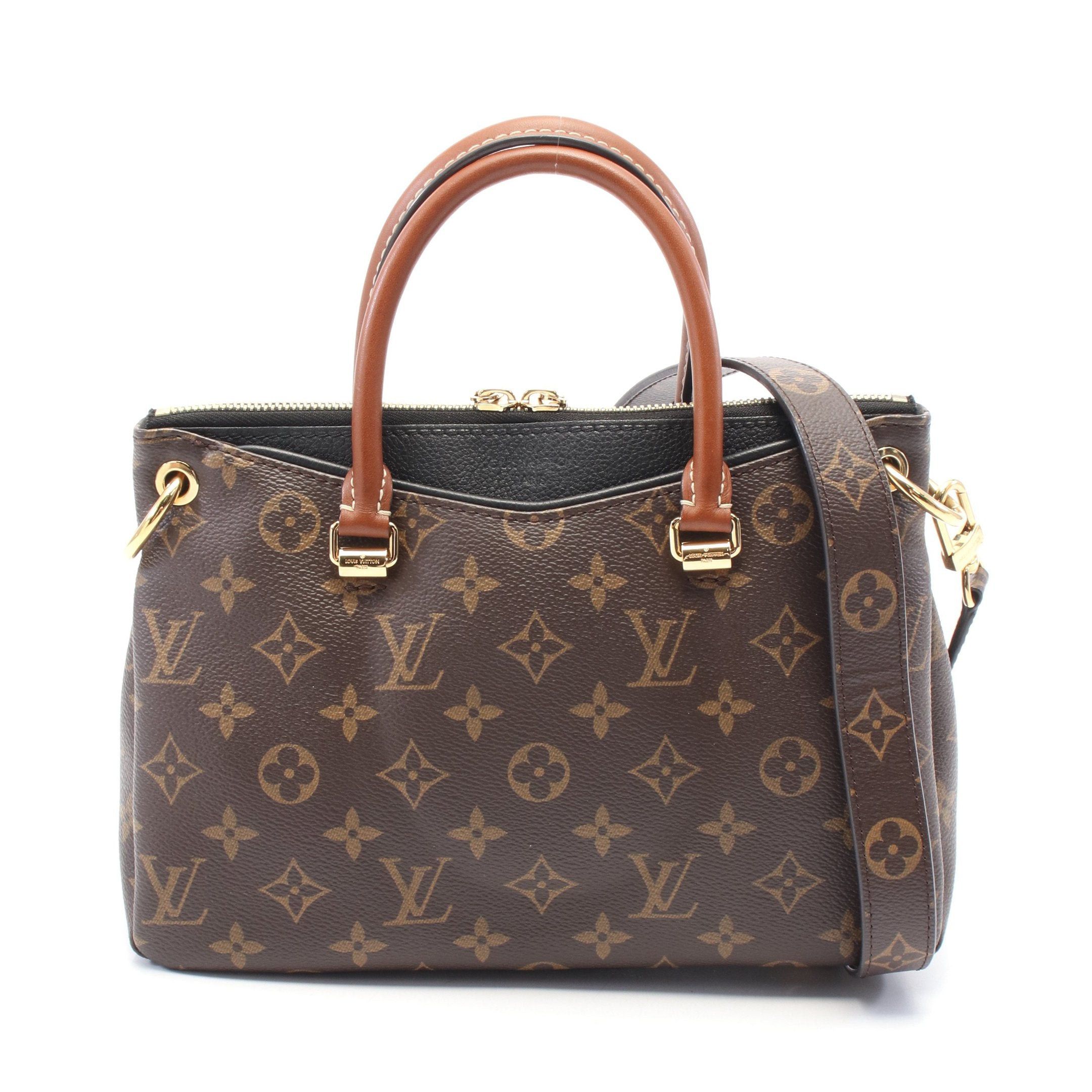 Louis Vuitton Pallas Bb Monogram Noir Handbag Leather Brown Black
