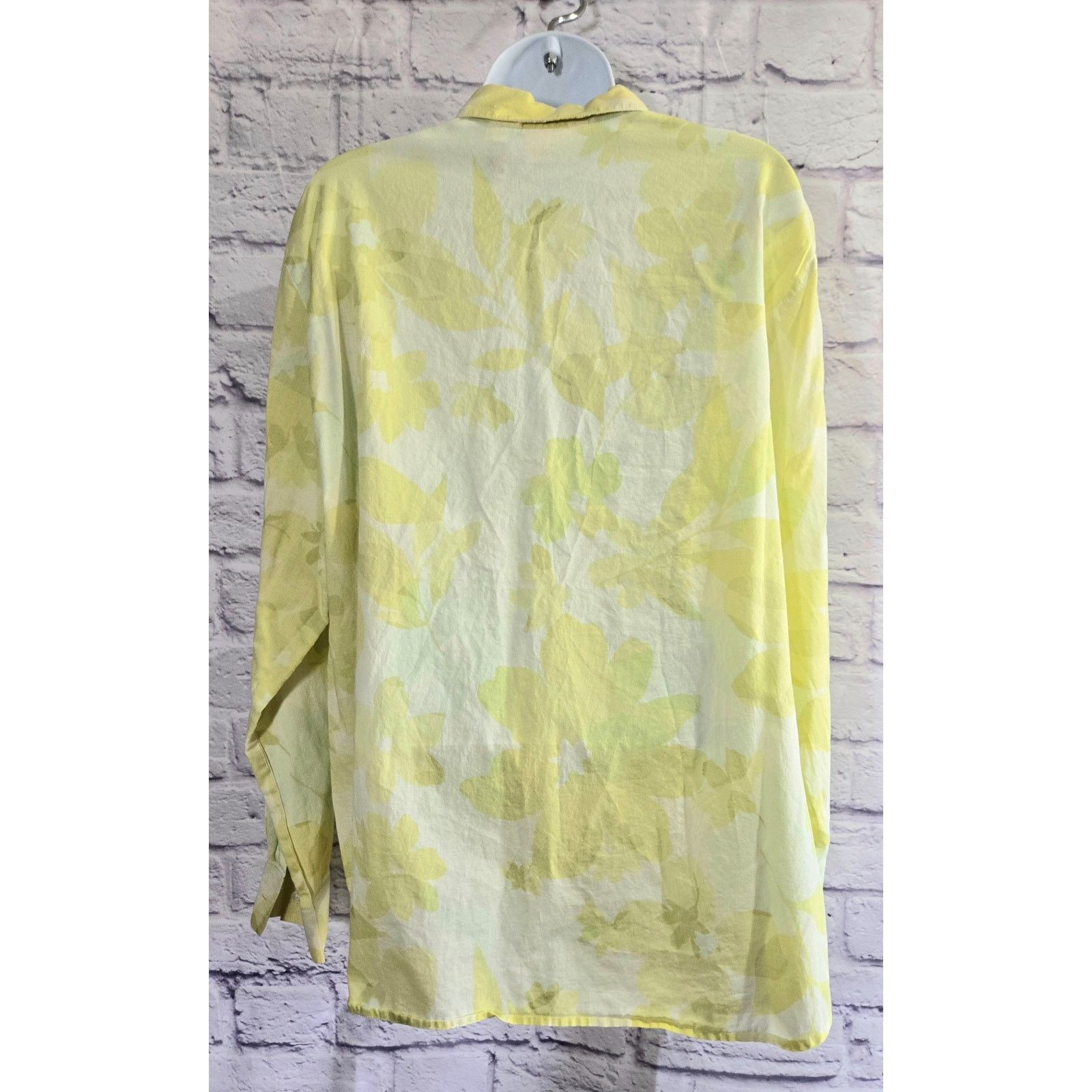 Other Liz Claiborne Light Yellow Floral Print Button Up Top XL Size XL / US 12-14 / IT 48-50 - 3 Thumbnail