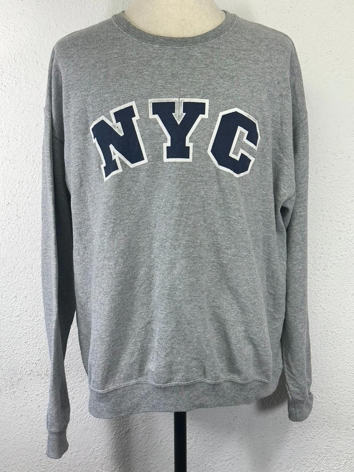 Jerzees NYC Unisex XL Gray Long Sleeve Jerzees Sweatshirt Size US XL / EU 56 / 4 - 1 Thumbnail