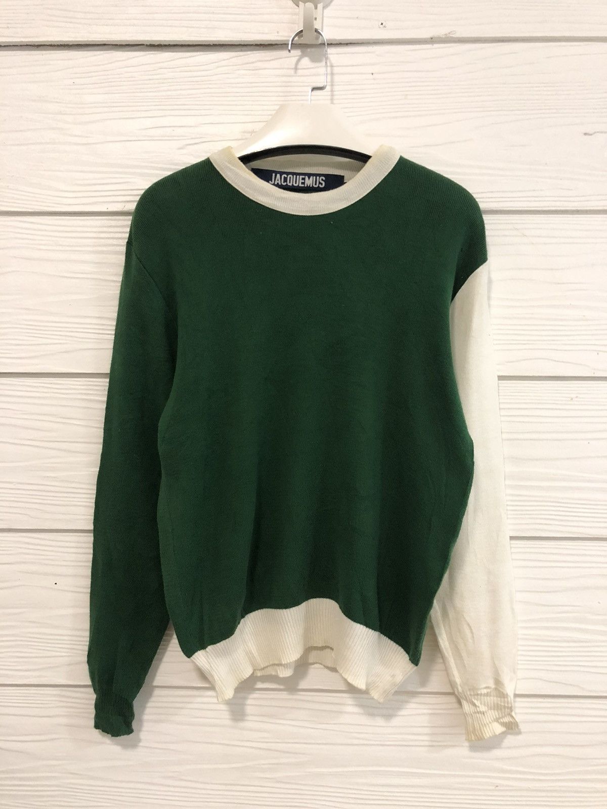 image of Jacquemus Two Tone Sweater in Green, Men's (Size Medium)