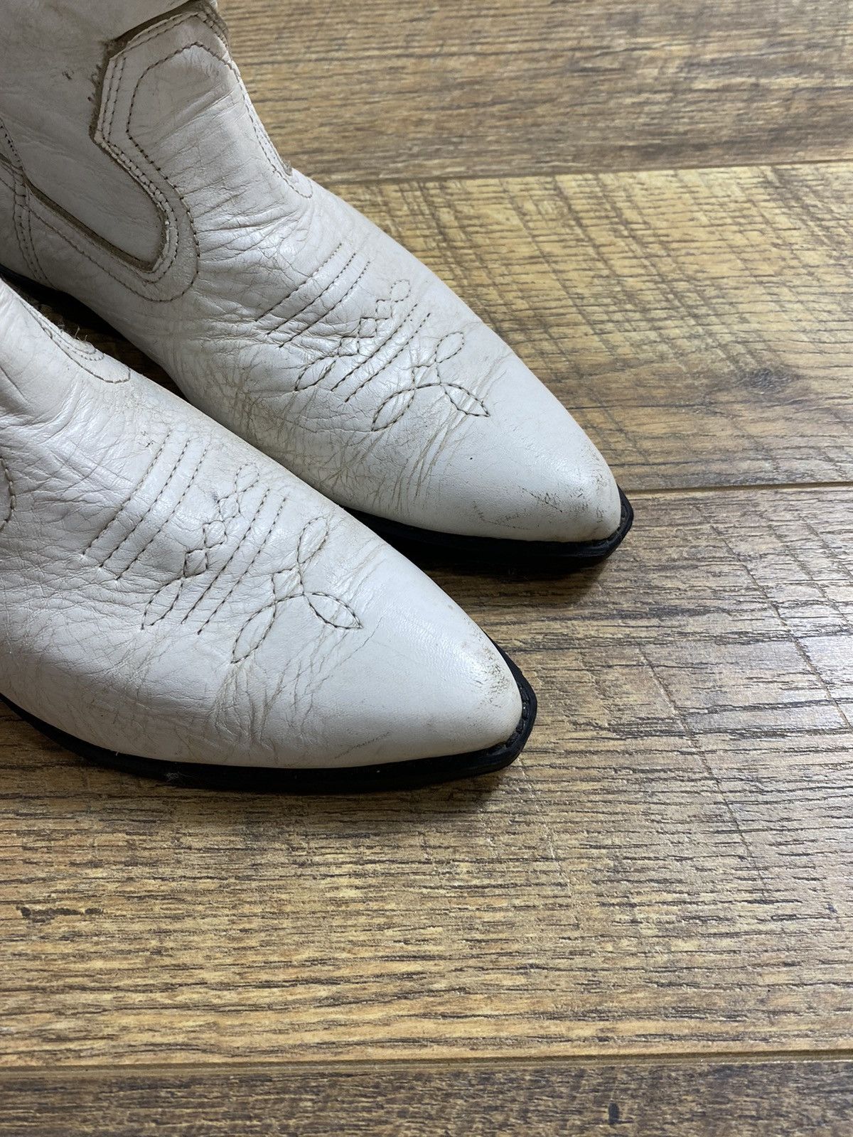 Leather Vintage Billy Joe White Leather Fringe Cowboy Boots Spain Size US 6 / IT 36 - 9 Thumbnail