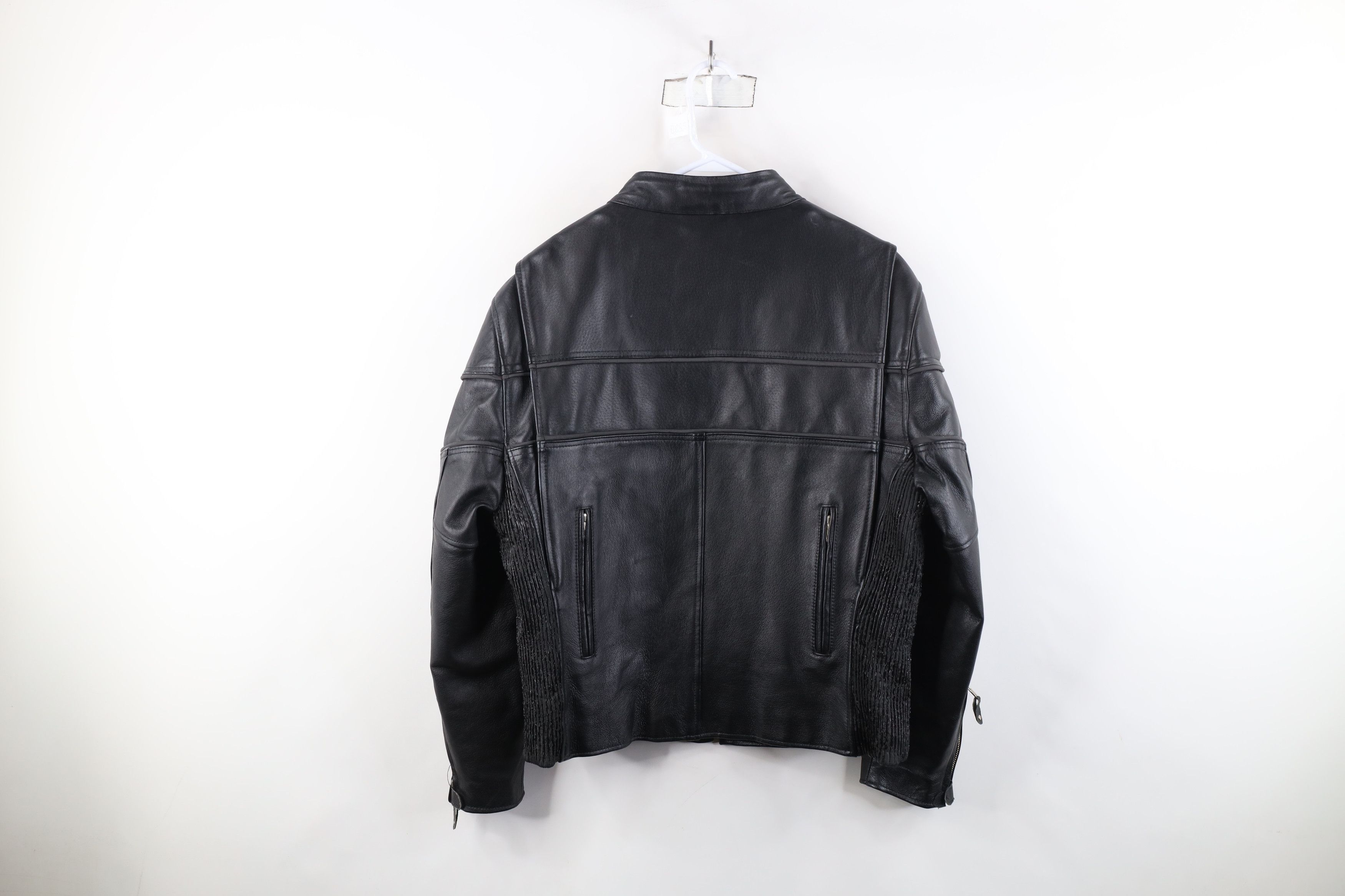 Vintage Vintage 90s Streetwear Lined Leather Motorcycle Jacket Size US L / EU 52-54 / 3 - 14 Thumbnail
