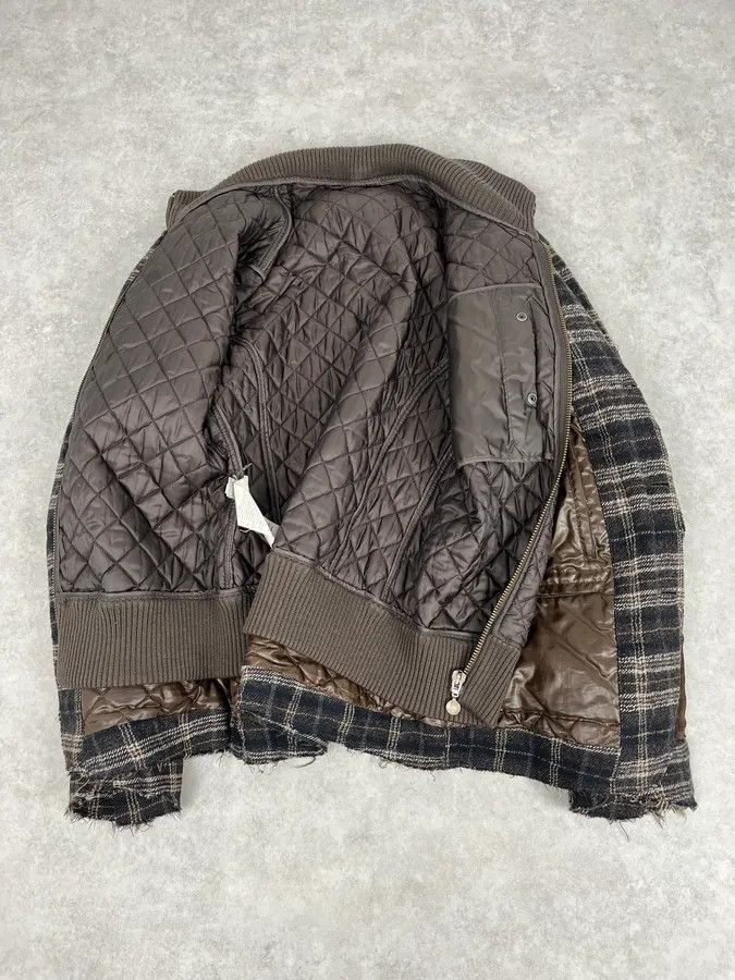 Dolce & Gabbana 2000s Dolce & Gabbana Brown Checkered Hybrid Wool Jacket Size 44R - 7 Thumbnail